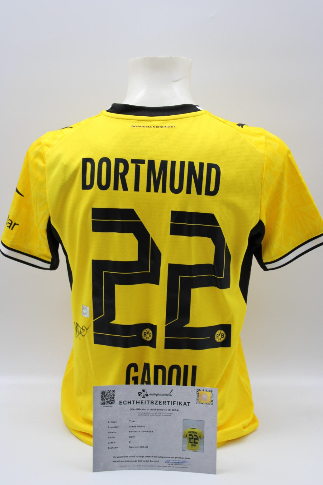 Borussia Dortmund 2026/2027 Trikot Joane Gadou signiert Autogramm zertifiziert S