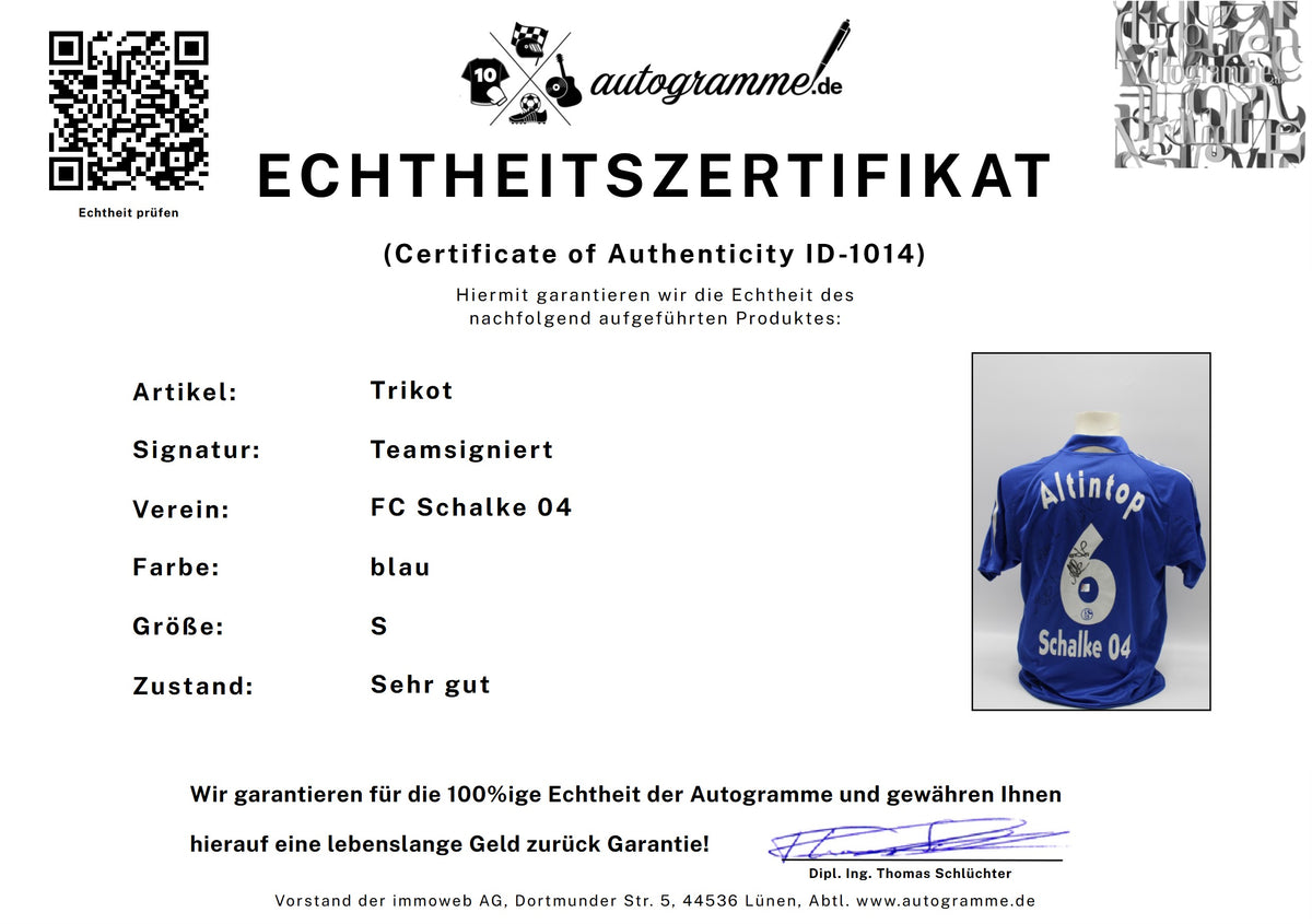 FC Schalke 04 2005/2006 Trikot Teamsigniert Autogramm zertifiziert S