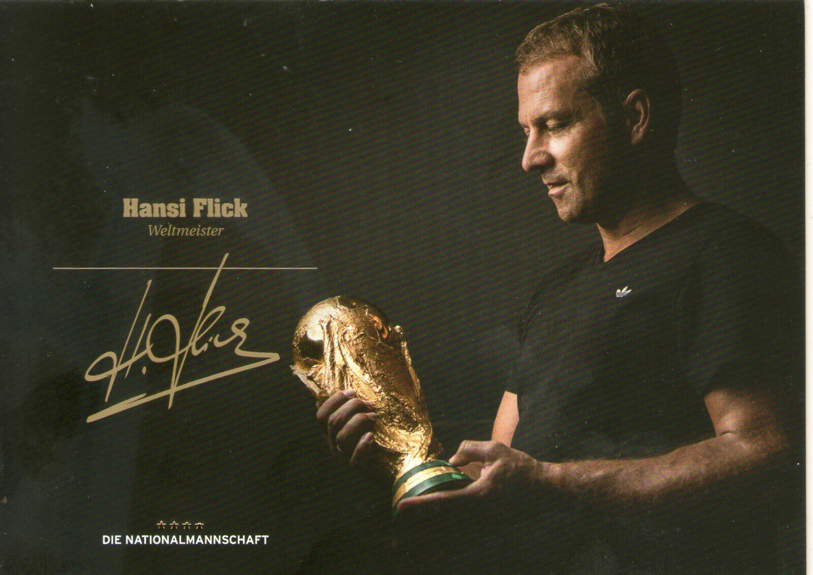 Limited, limited edition DFB autograph card! Hansi Flick !! Rare !!, gold