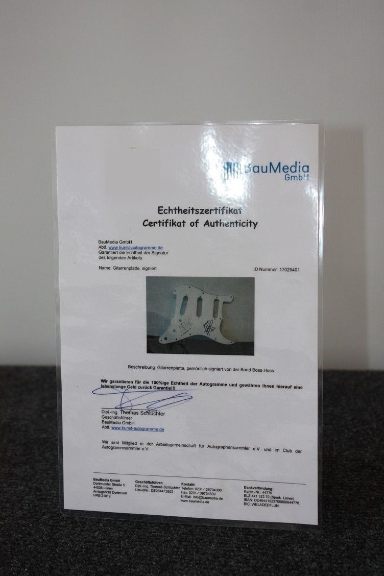 Gitarrenplatte, BossHoss signiert, Autogramm, Musik, Charts, Neu Sammeln Gitarre