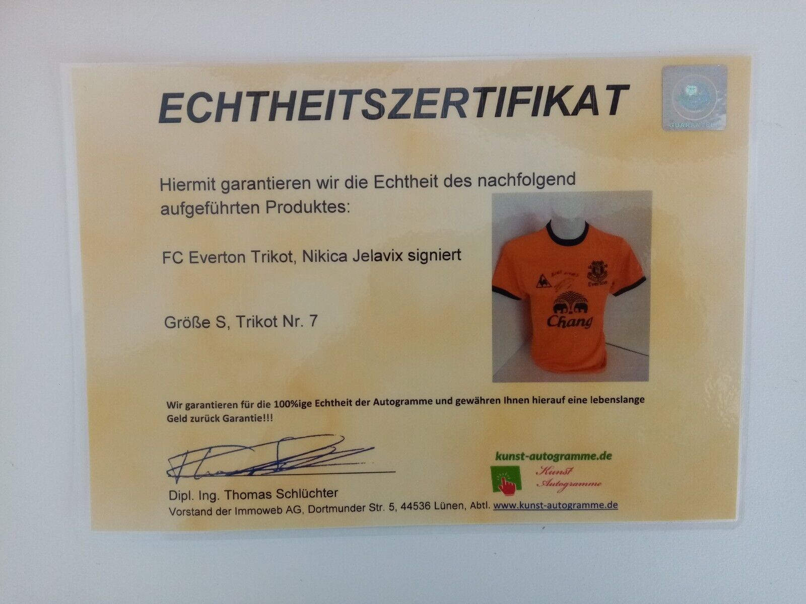 FC Everton jersey jelavic signed autograph football new Croatia England Coa S