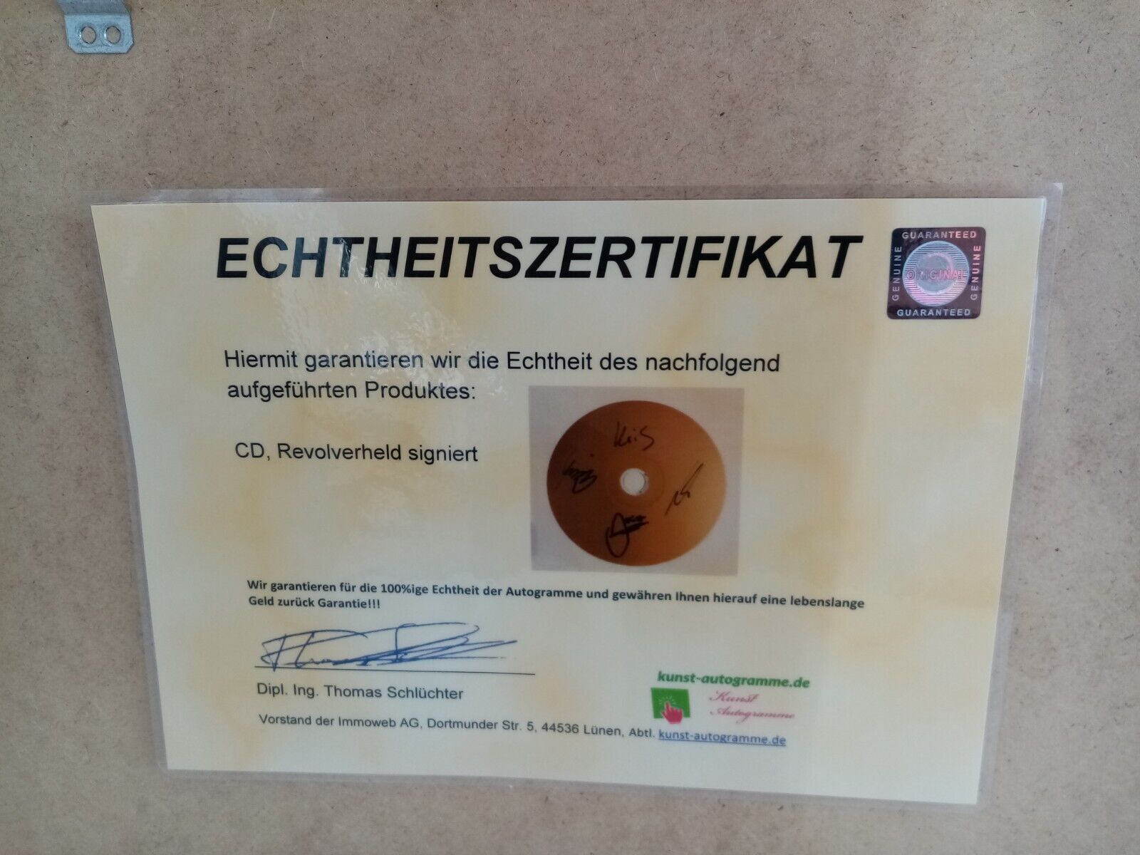 CD / Rohling Revolverheld signed as part of autograph music new charts song