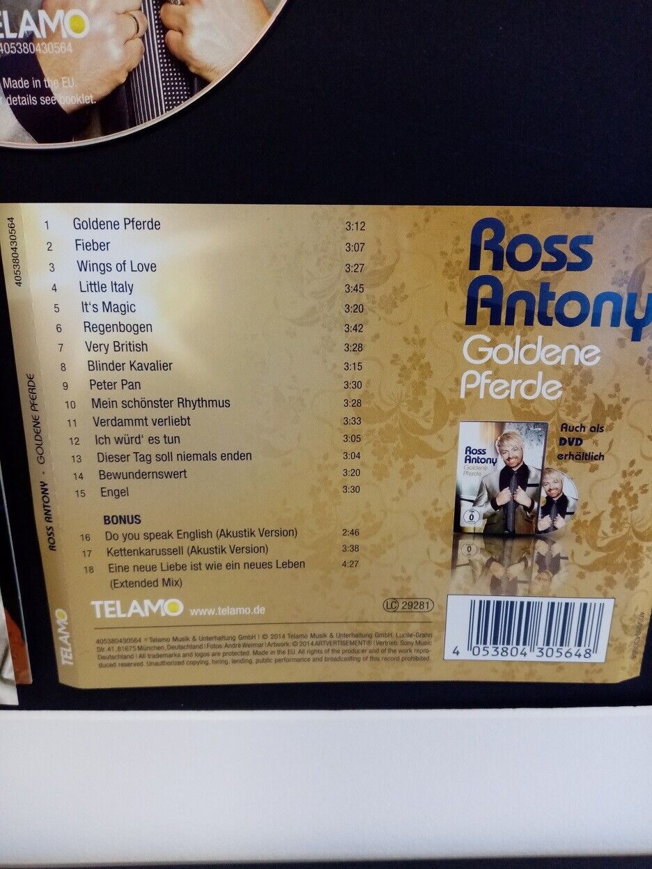 CD / Rohling Ross Antony signiert mit Album im Rahmen Autogramm Musik Neu Charts