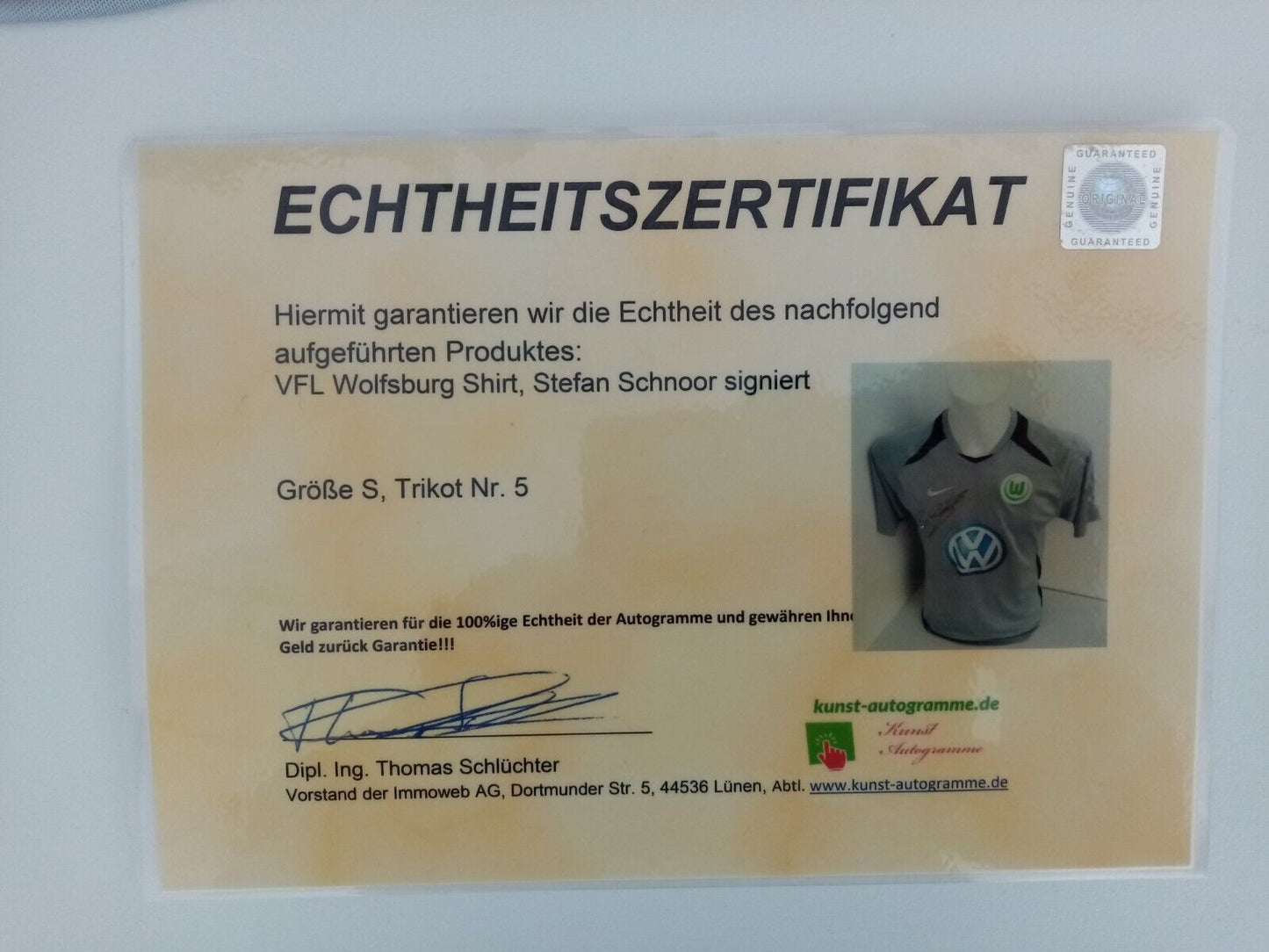 VFL Wolfsburg Shirt Stefan Schnoor signiert Fußball Autogramm Trikot Nike S