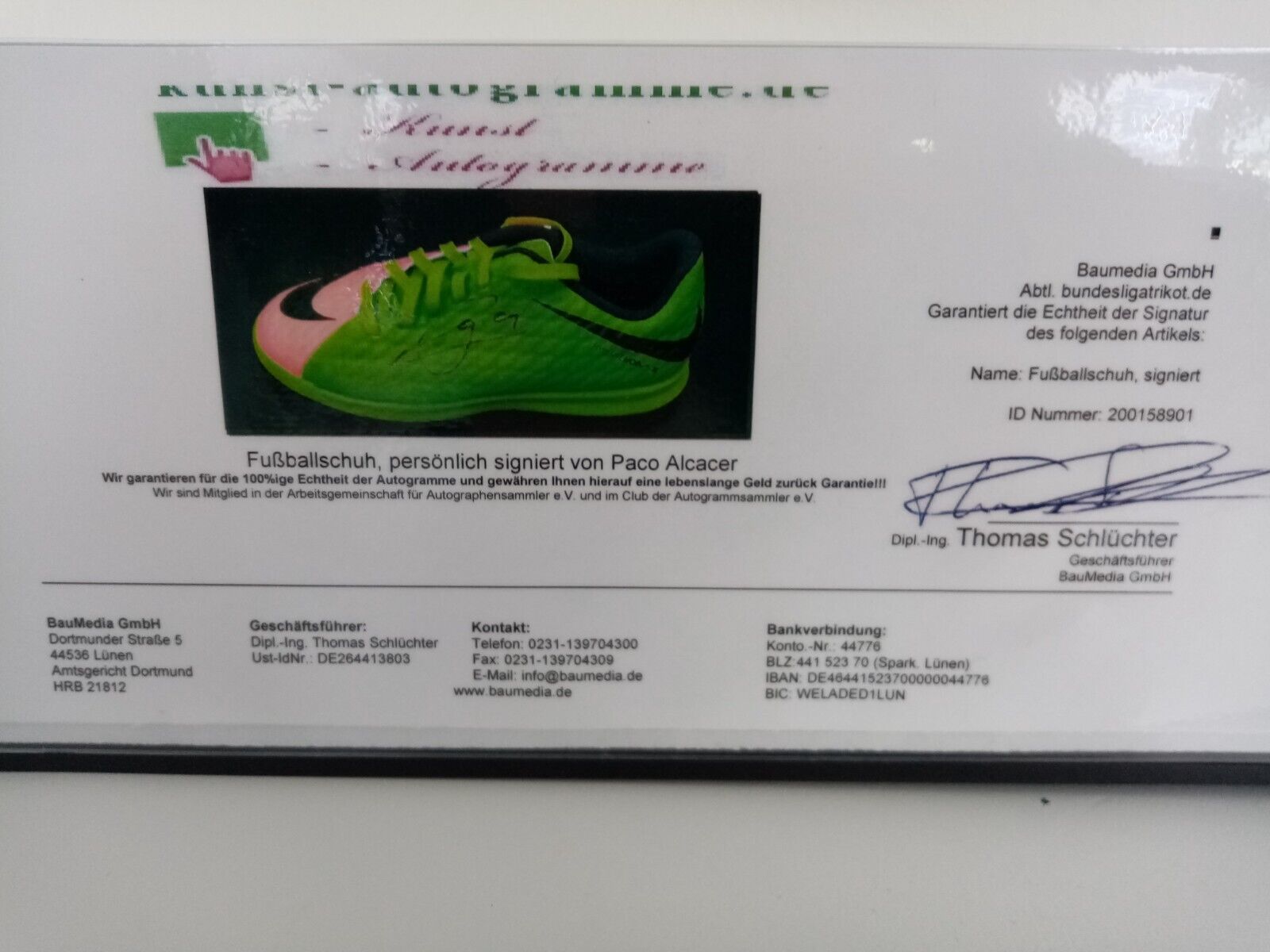 Football shoe Paco Alcacer signed Villarreal Spain La Liga Football Nike NEW