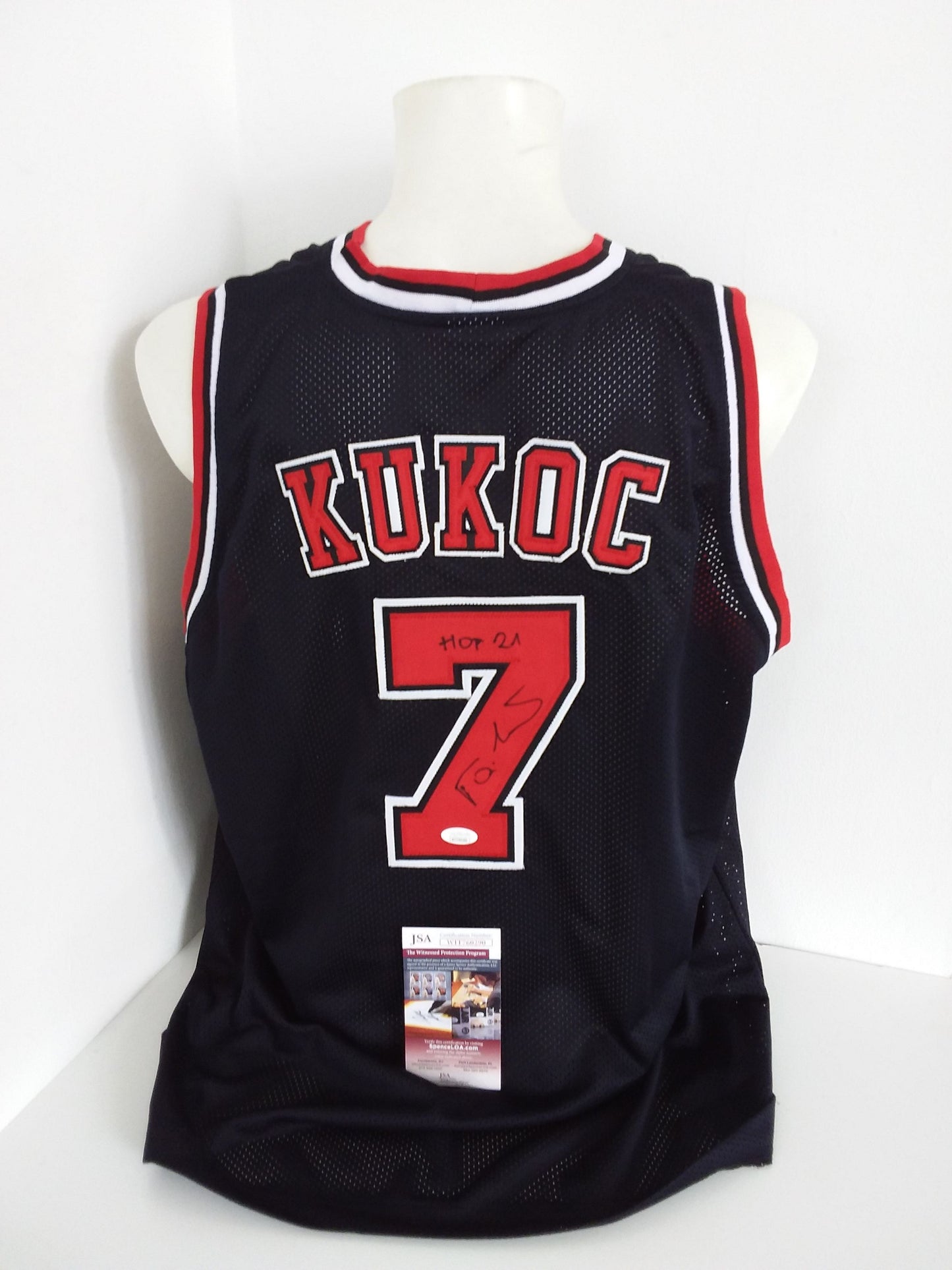 Basketball Trikot Toni Kukoc signiert NBA Chicago Bulls Kroatien Neu COA XL