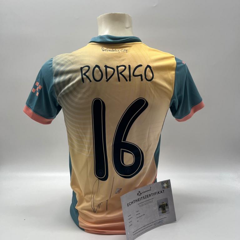 Manchester City Trikot Rodri signiert Autogramm Puma COA neu XS
