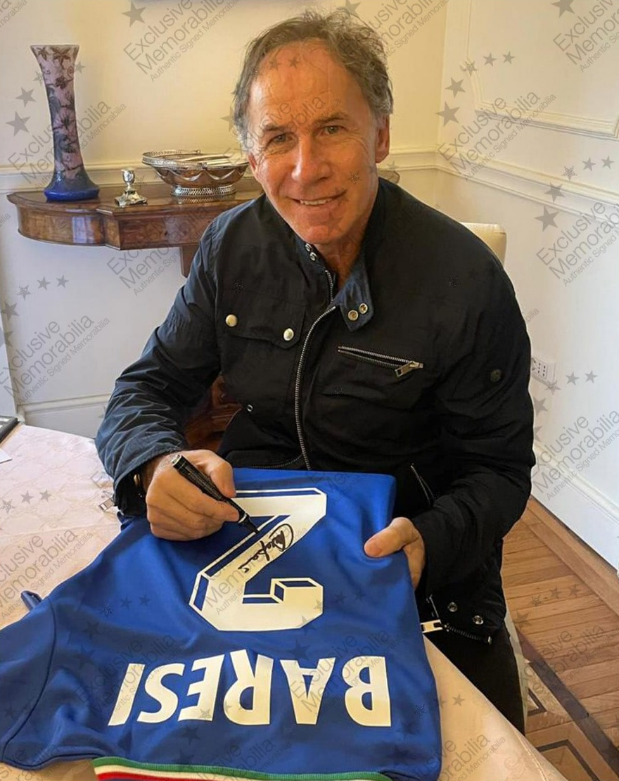 Italien Repro Trikot Franco Baresi signiert Autogramm COA M