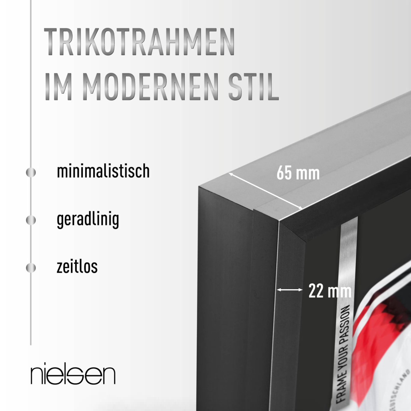 Cuadro de aluminio Nielsen para jersey, 70 cm x 90 cm