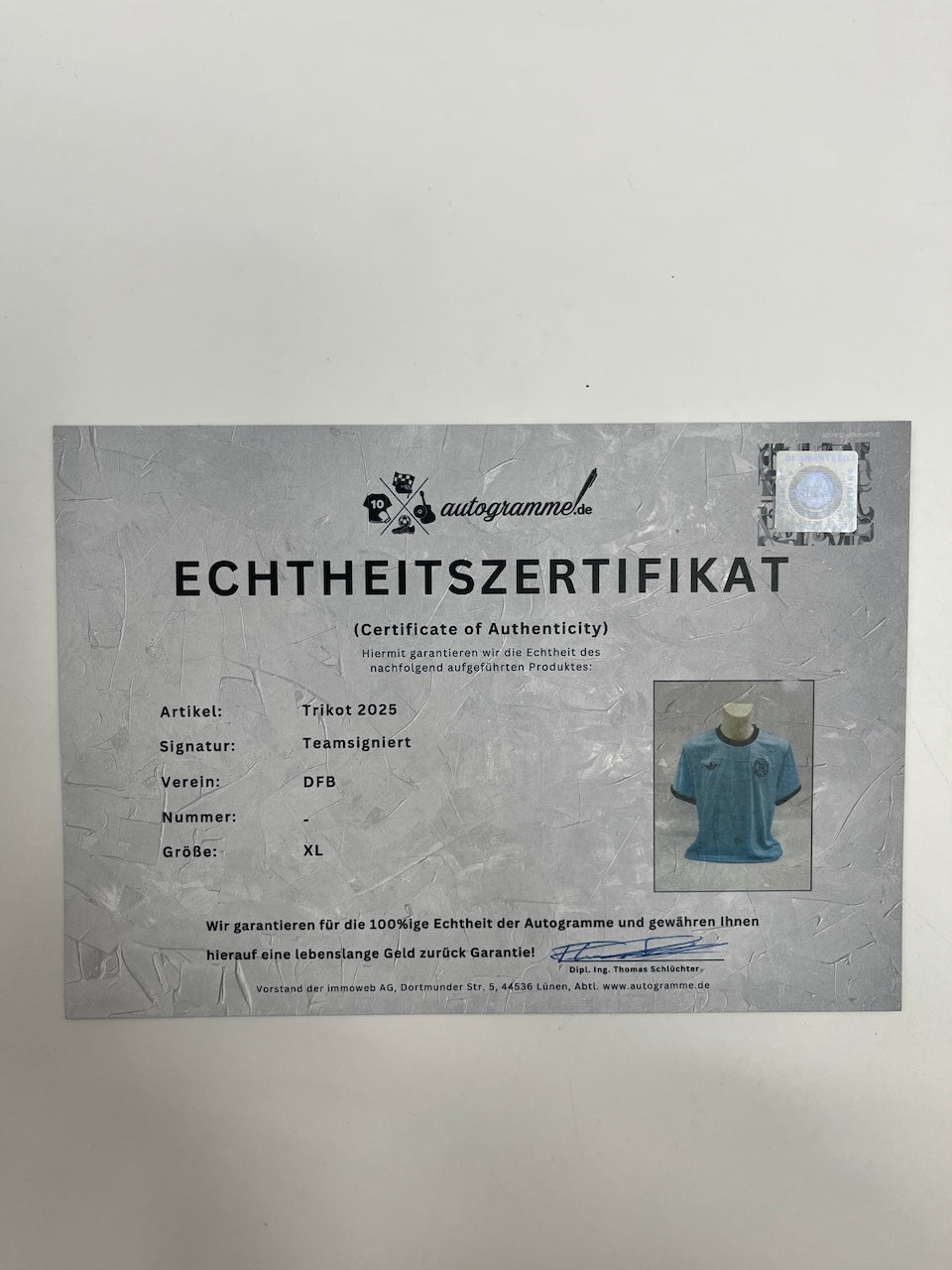 DFB Trikot 2025 signiert von BVB Spielern Autogramm Adidas COA XL