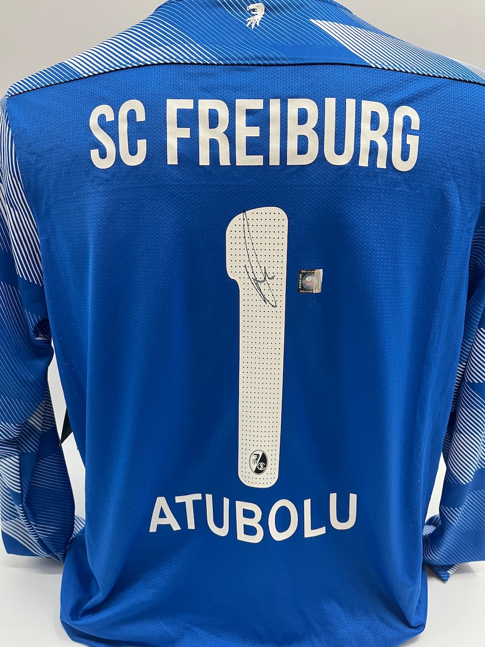 SC Freiburg Torwarttrikot signiert Noah Atubolu Autogramm Nike XL