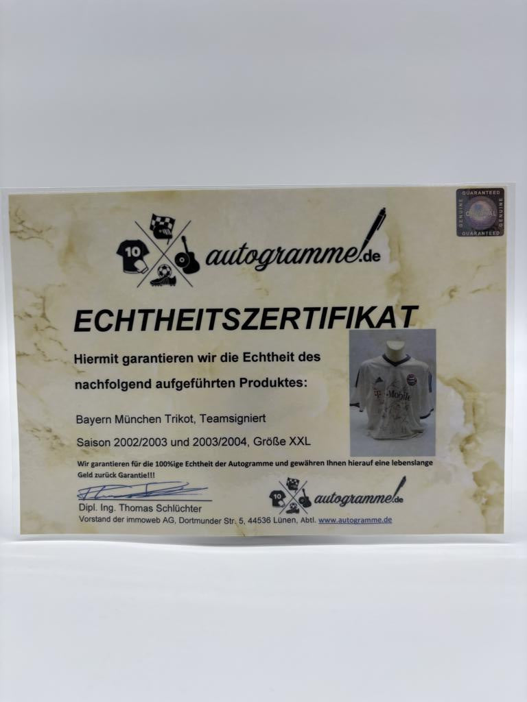 Bayern Munich Trikot 2004/2005 2005/2006 team signed COA adidas XXL