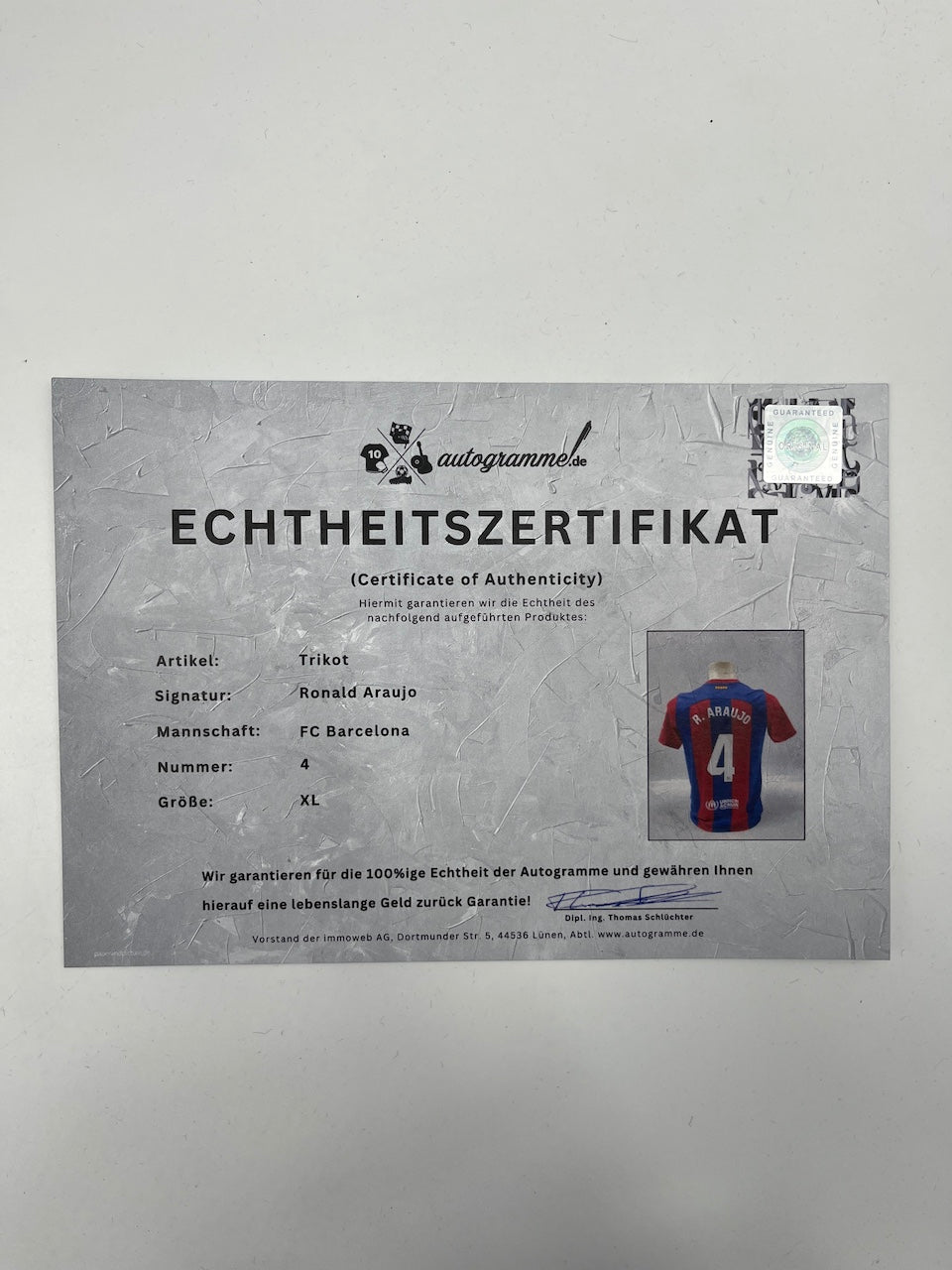 FC Barcelona Trikot Ronald Araujo signiert Autogramm Nike 176