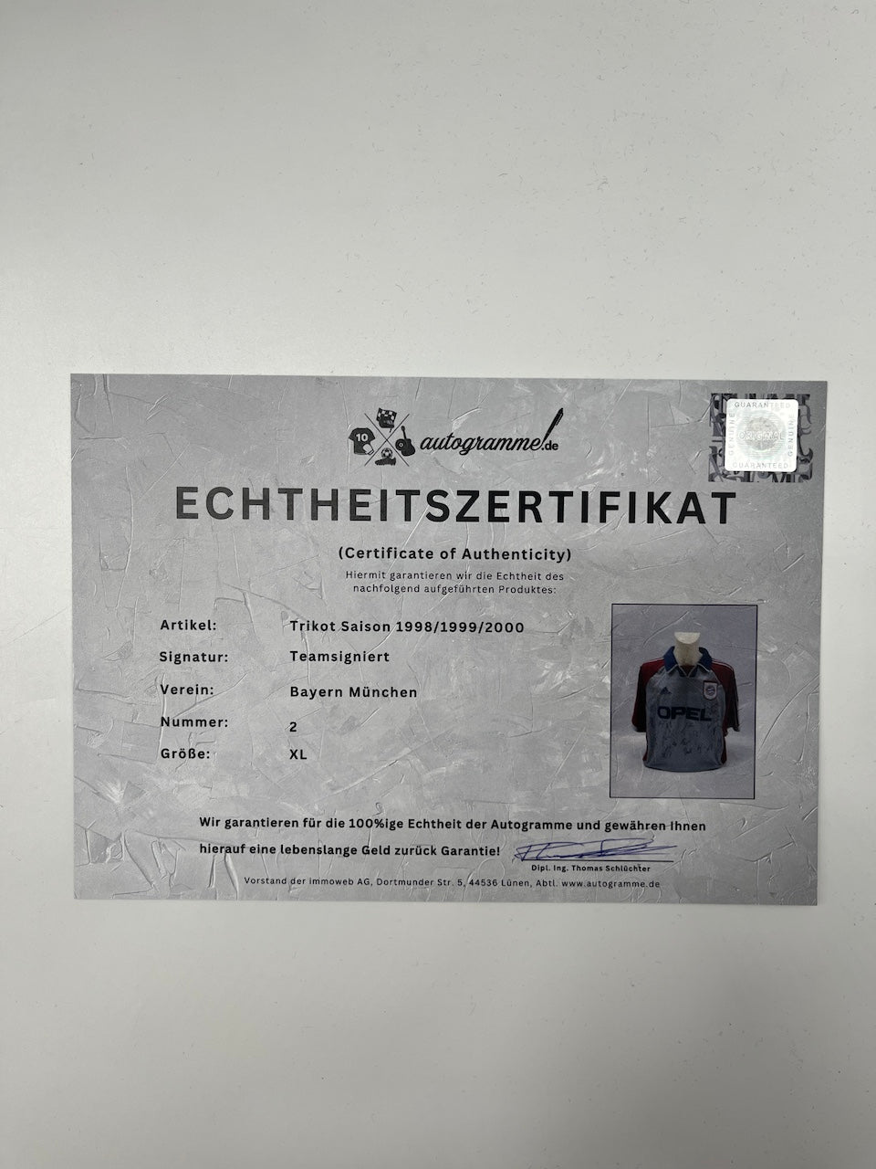 Bayern München Trikot 1998/1999/2000 Teamsigniert Autogramm Adidas XL