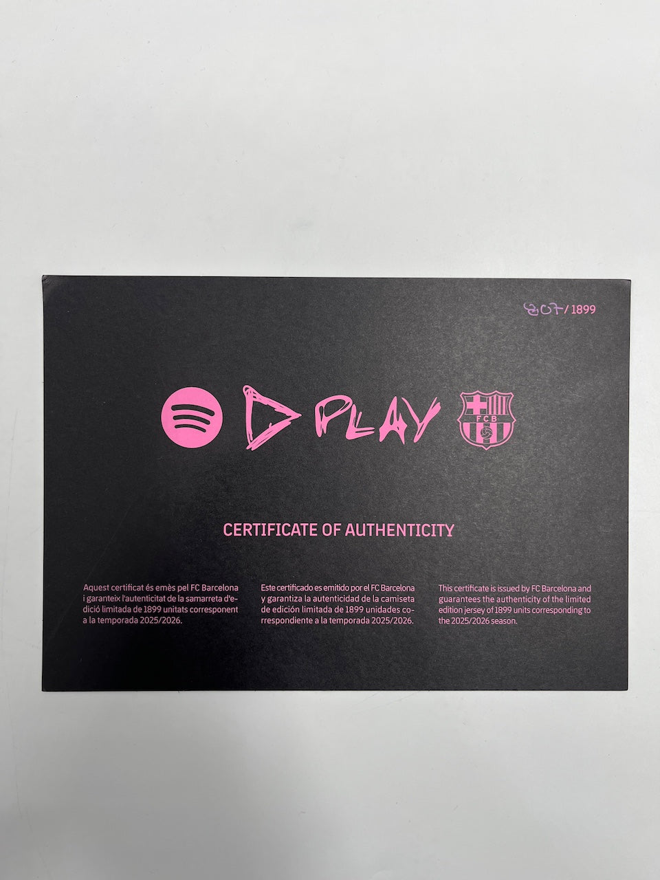 Limitiertes Barcelona x Play Trikot Ed Sheeran L 807/1899
