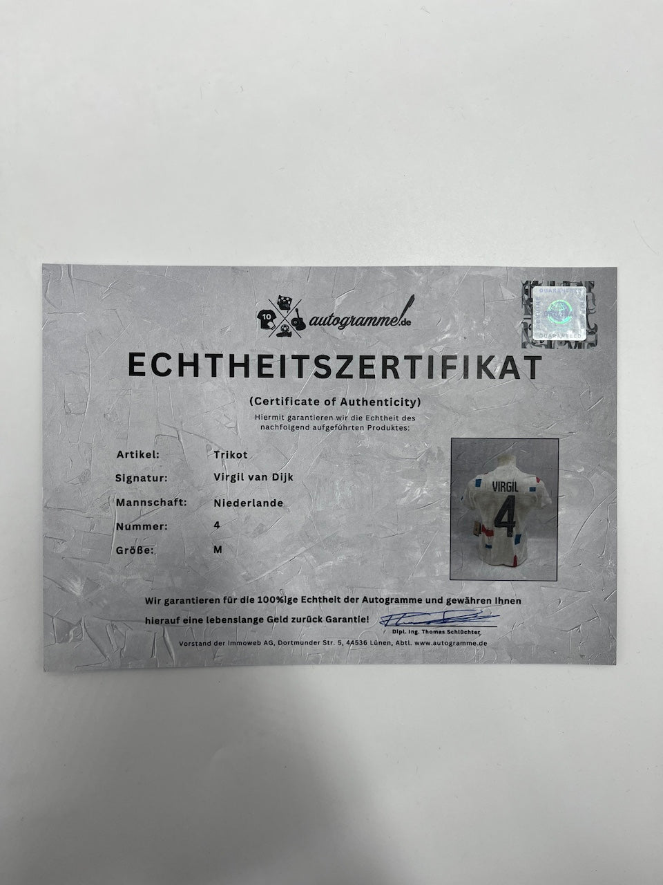 Niederlande Frauentrikot Virgil van Dijk signiert Autogramm Holland M