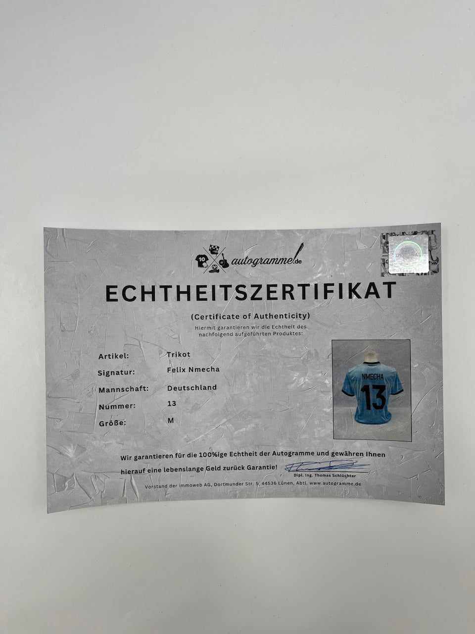 DFB Trikot Felix Nmecha signiert Autogramm Adidas COA M