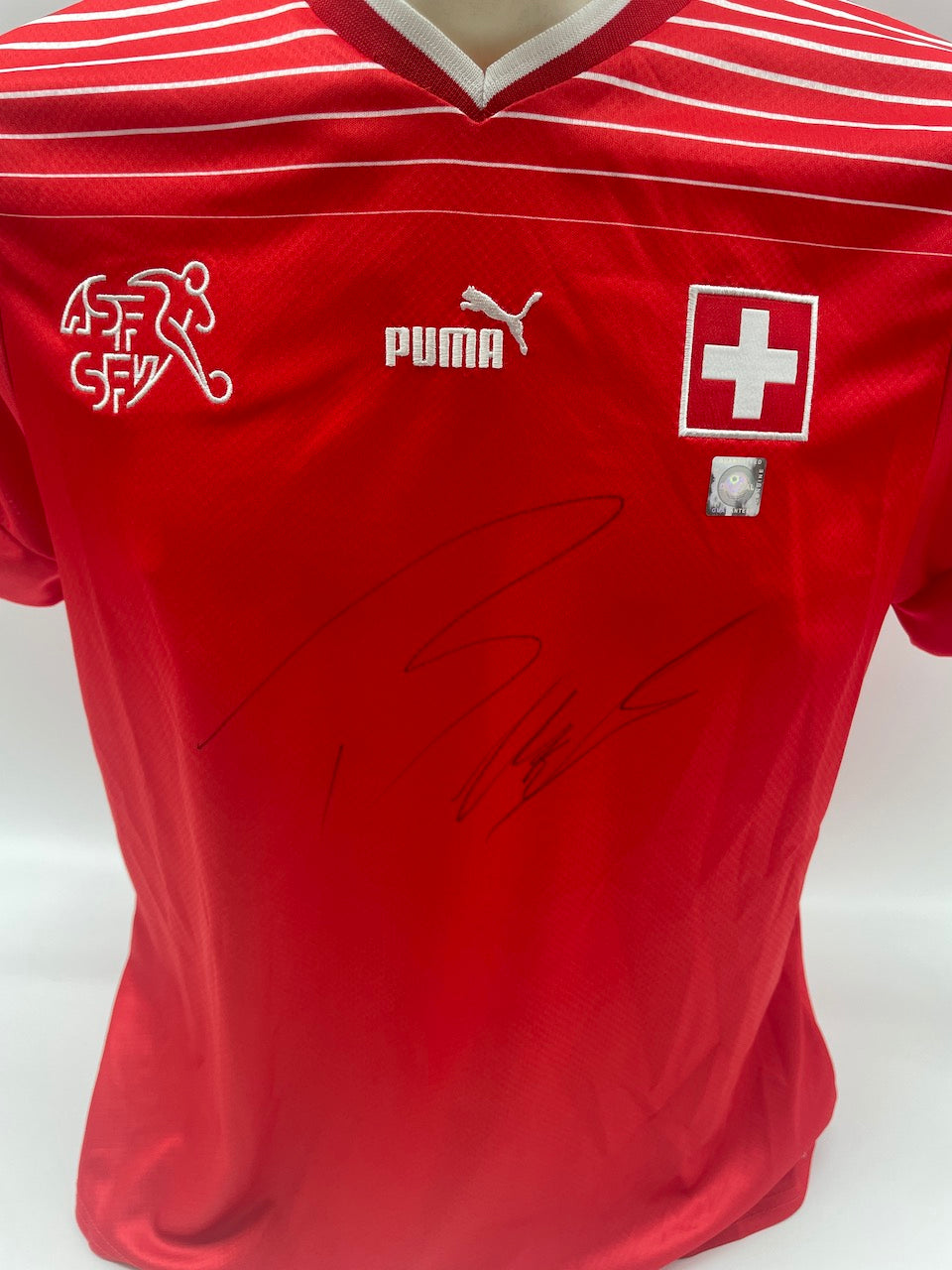 Schweiz Trikot Tranquillo Barnetta signiert Puma Autogramm handsigned L