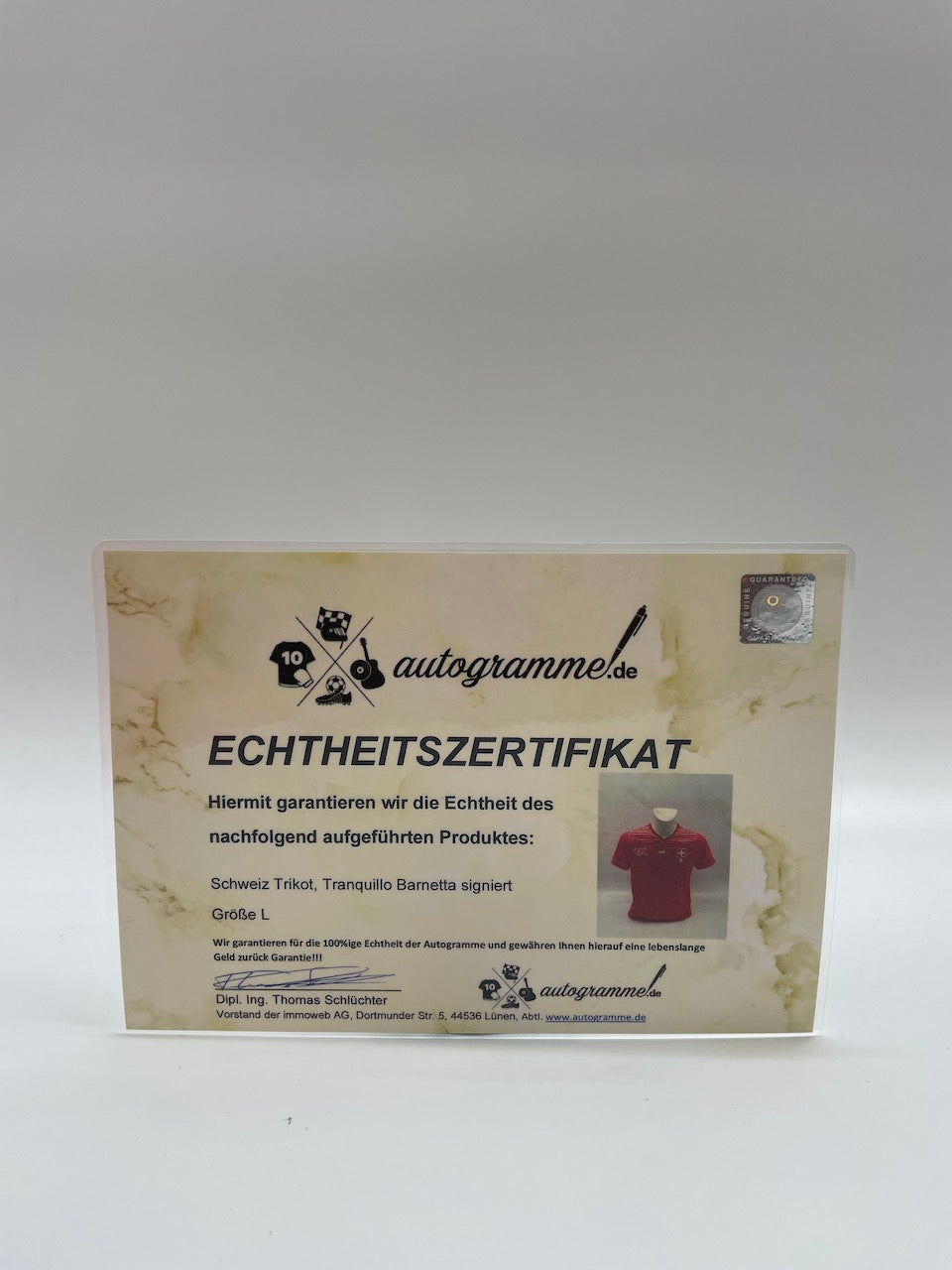 Schweiz Trikot Tranquillo Barnetta signiert Puma Autogramm handsigned L