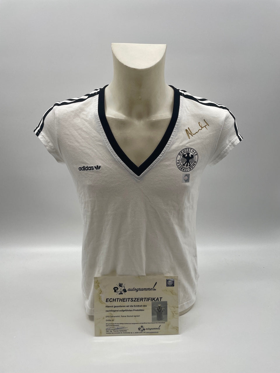 DFB Women's jersey Rainer Bonhof signed autographs adidas 40