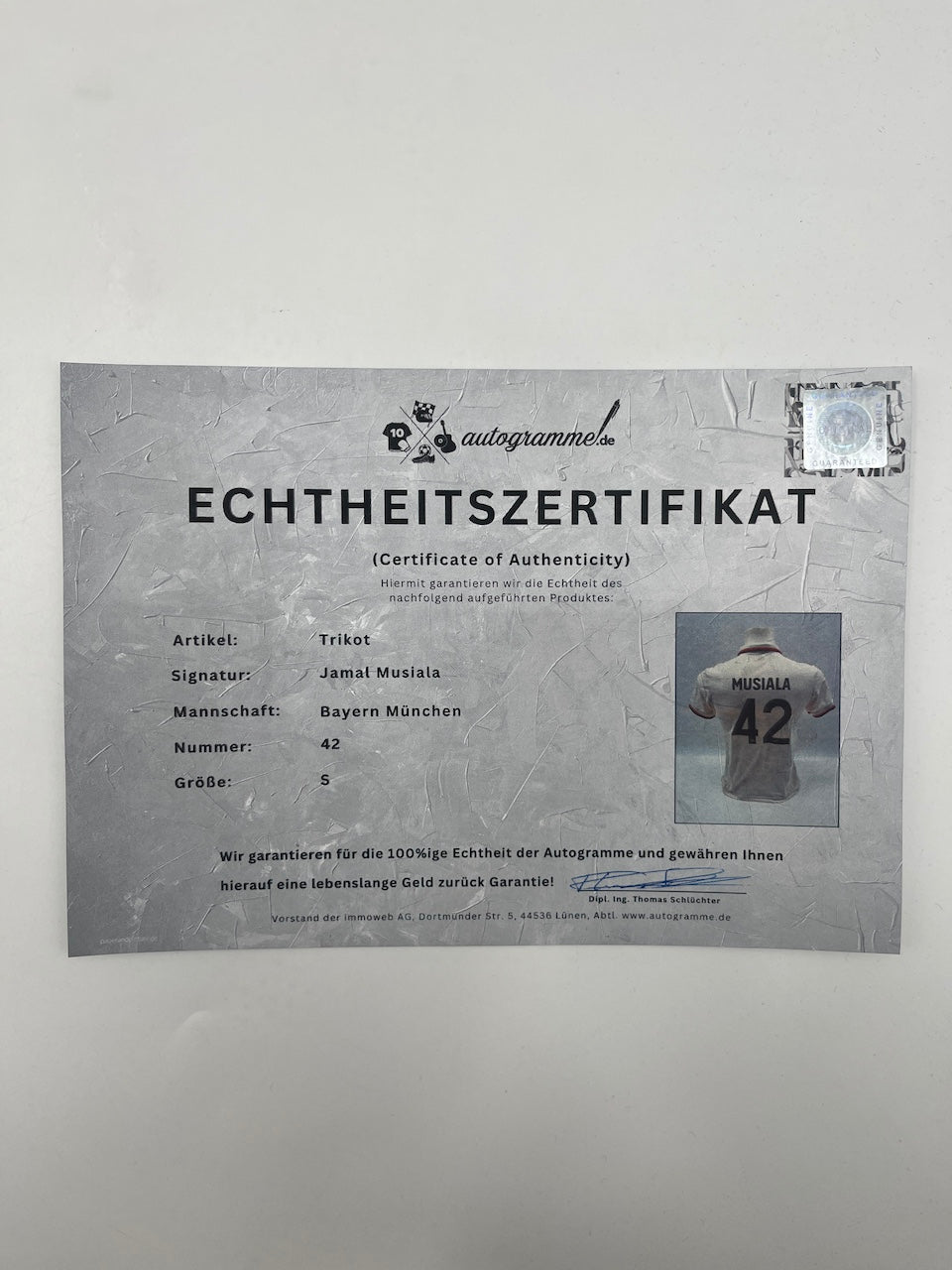 Bayern München Trikot Jamal Musiala signiert Autogramm Adidas COA S