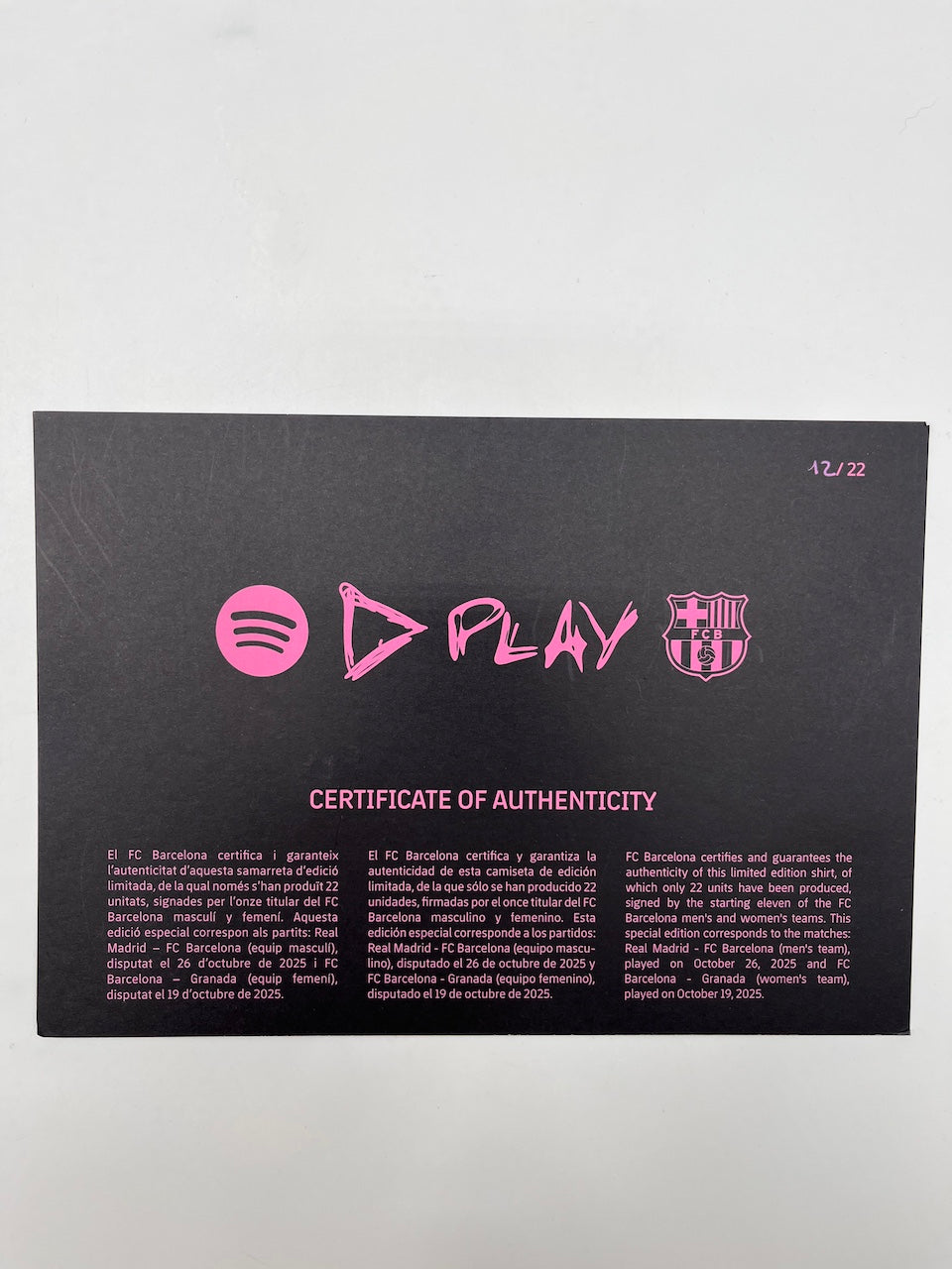 FC Barcelona x Ed Sheeran Trikot 25/26 Teamsigniert limitiert Play 12/22 Nike M