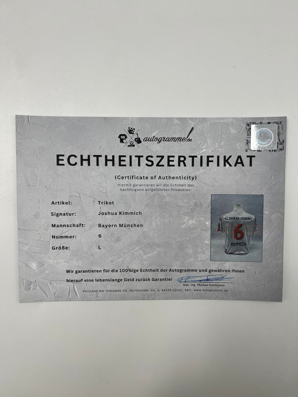 Bayern München Trikot Joshua Kimmich signiert Adidas neu L