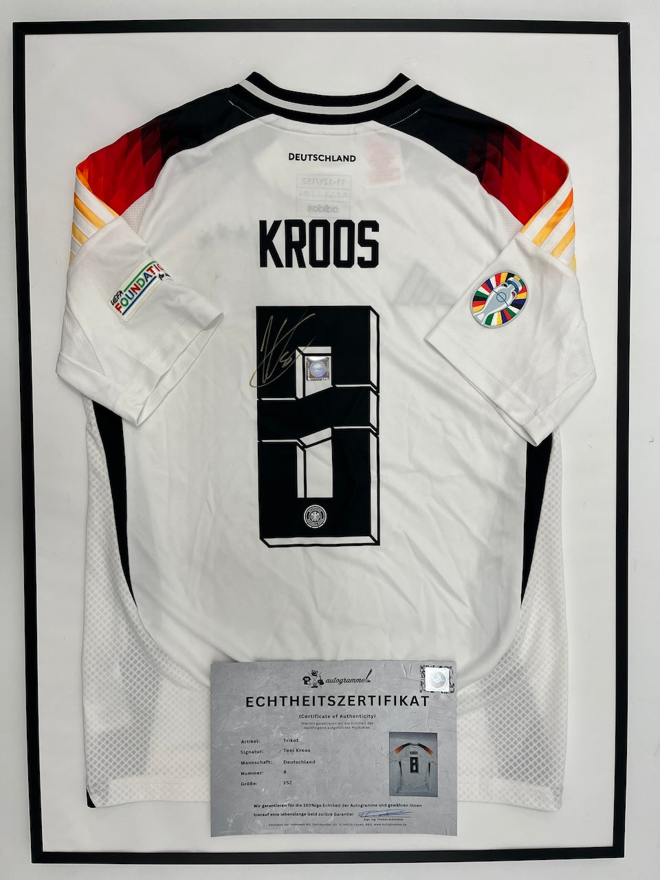 Deutschland Trikot Toni Kroos signiert im Rahmen DFB COA Adidas 152