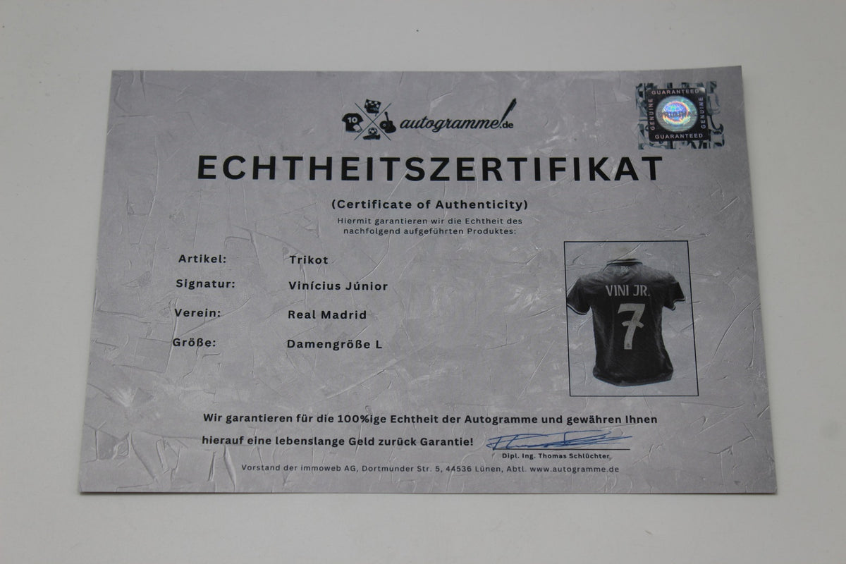Real Madrid Damen Trikot Vinicius Junior signiert Autogramm neu L