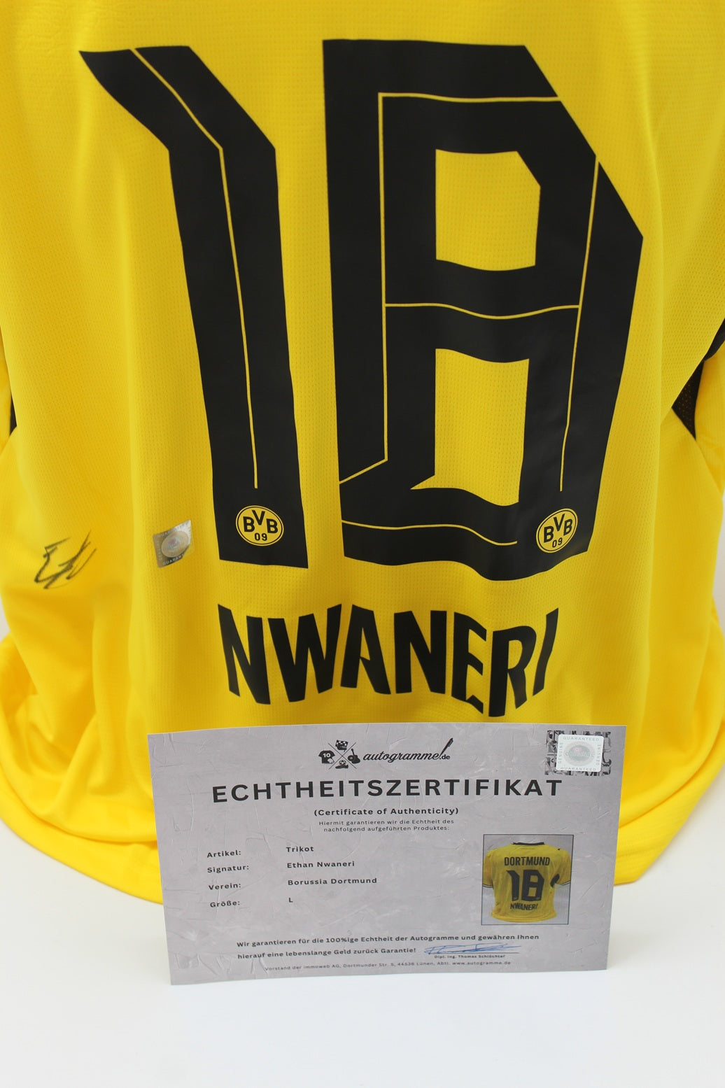 Borussia Dortmund Trikot Ethan Nwaneri COA BVB Puma neu L 26/27