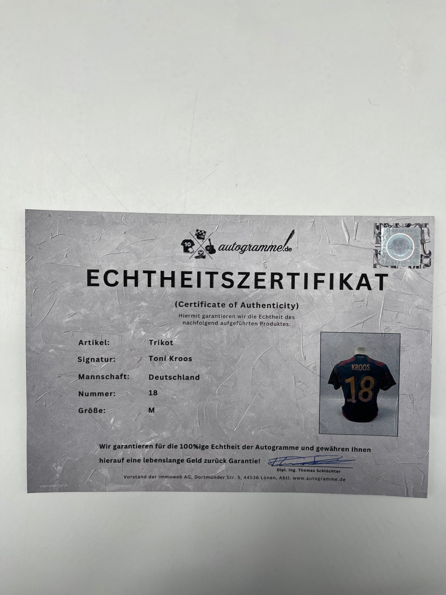 DFB Trikot Toni Kroos signiert Autogramm Adidas COA M