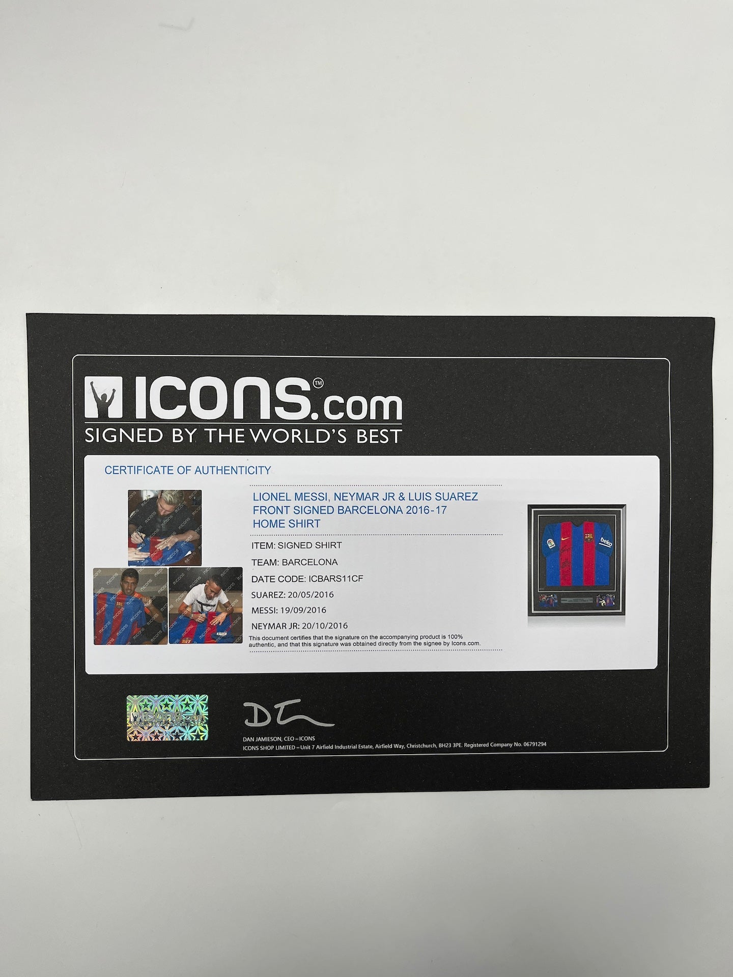 FC Barcelona Trikot Messi, Neymar & Suarez signiert Autogramm Nike COA L