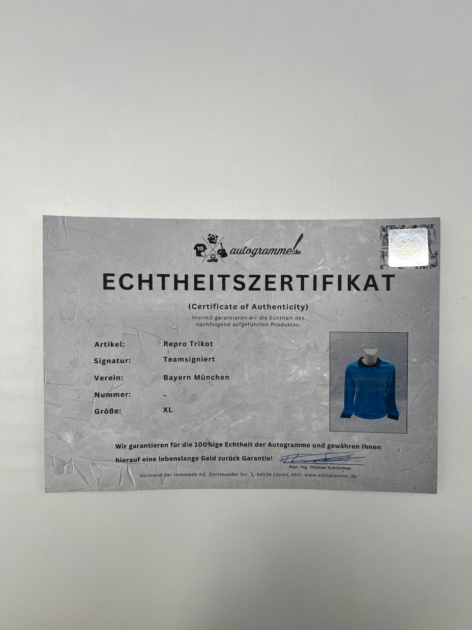 Bayern München Repro Trikot Teamsigniert FCB Adidas XL