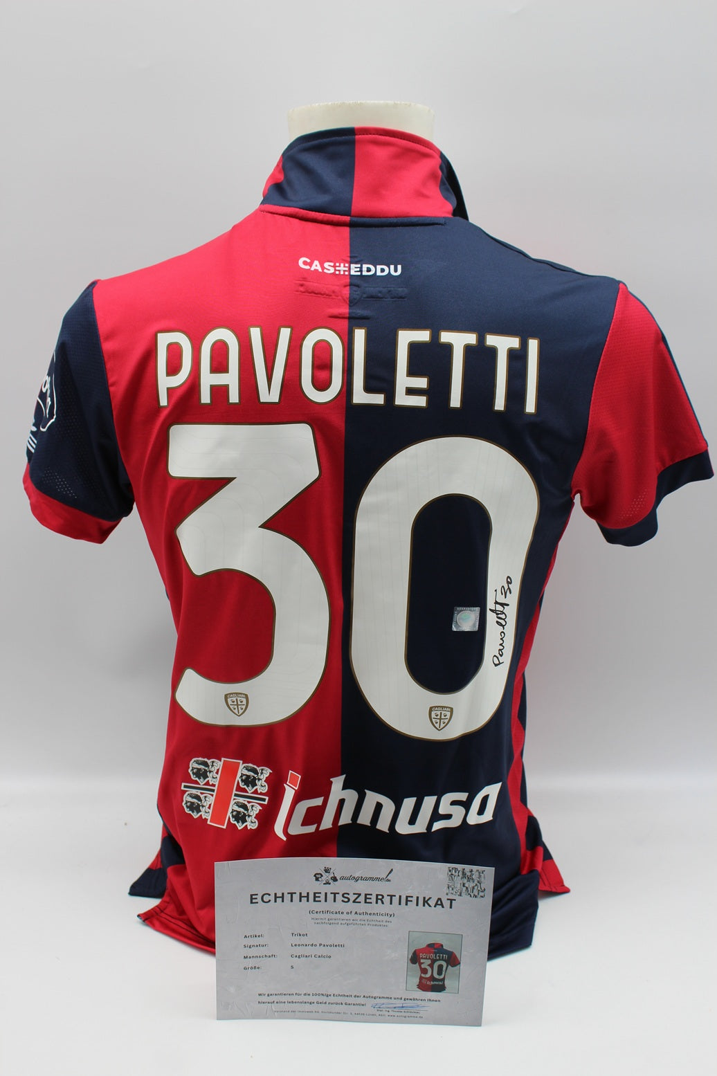 Cagliari Calcio Trikot Leonardo Pavoletti signiert Autogramm Eye Sport neu S 2023/2024