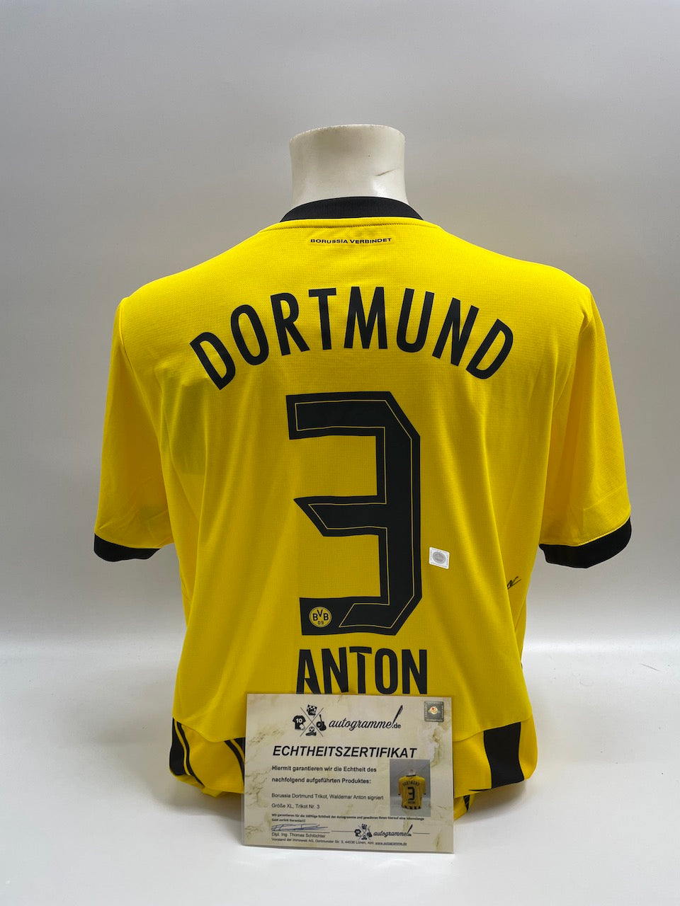 Camiseta del Borussia Dortmund firmada por Waldemar Anton, autógrafo del BVB, Puma XL