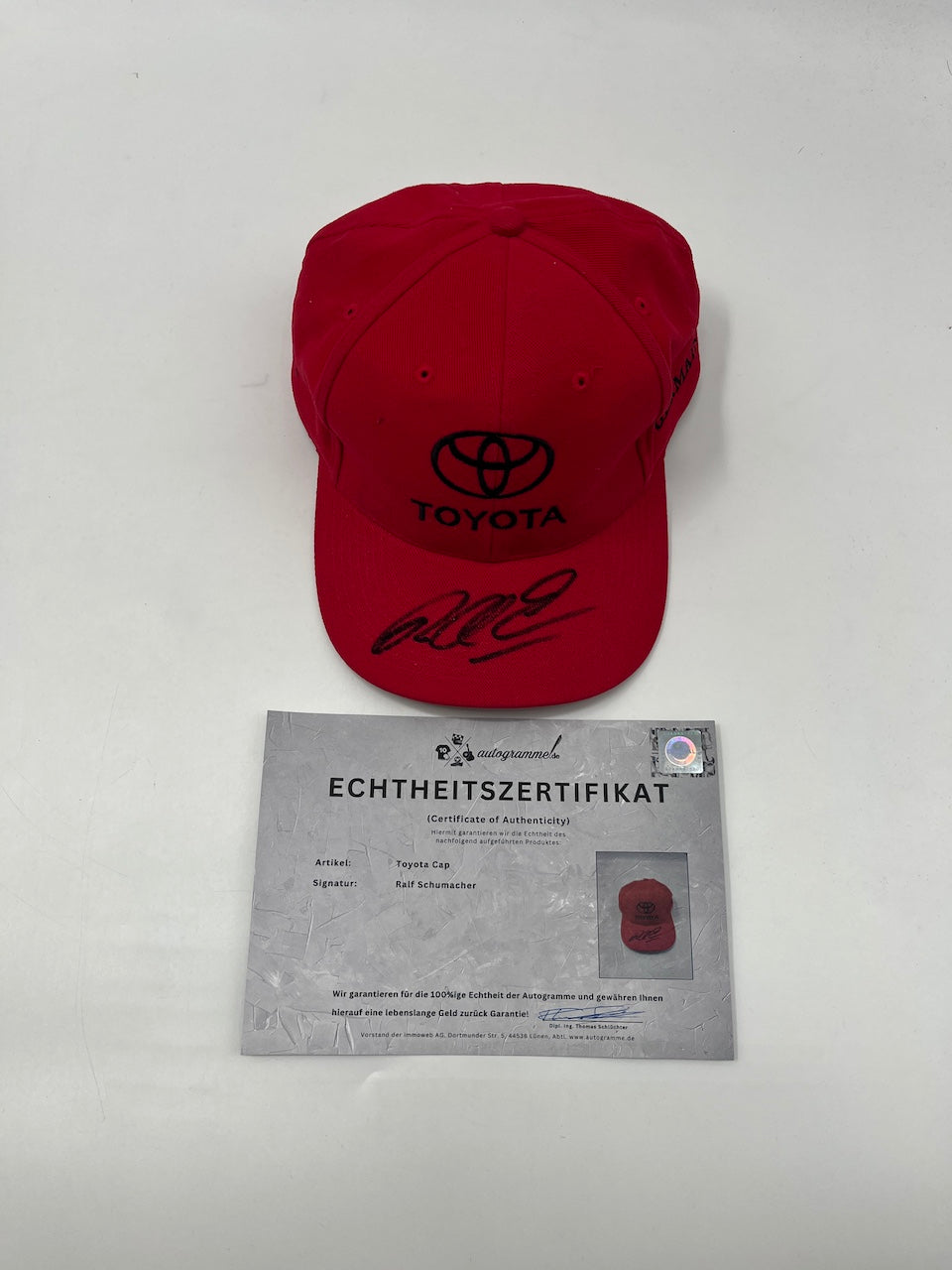Toyota Cap signiert von Ralf Schumacher Autogramm COA