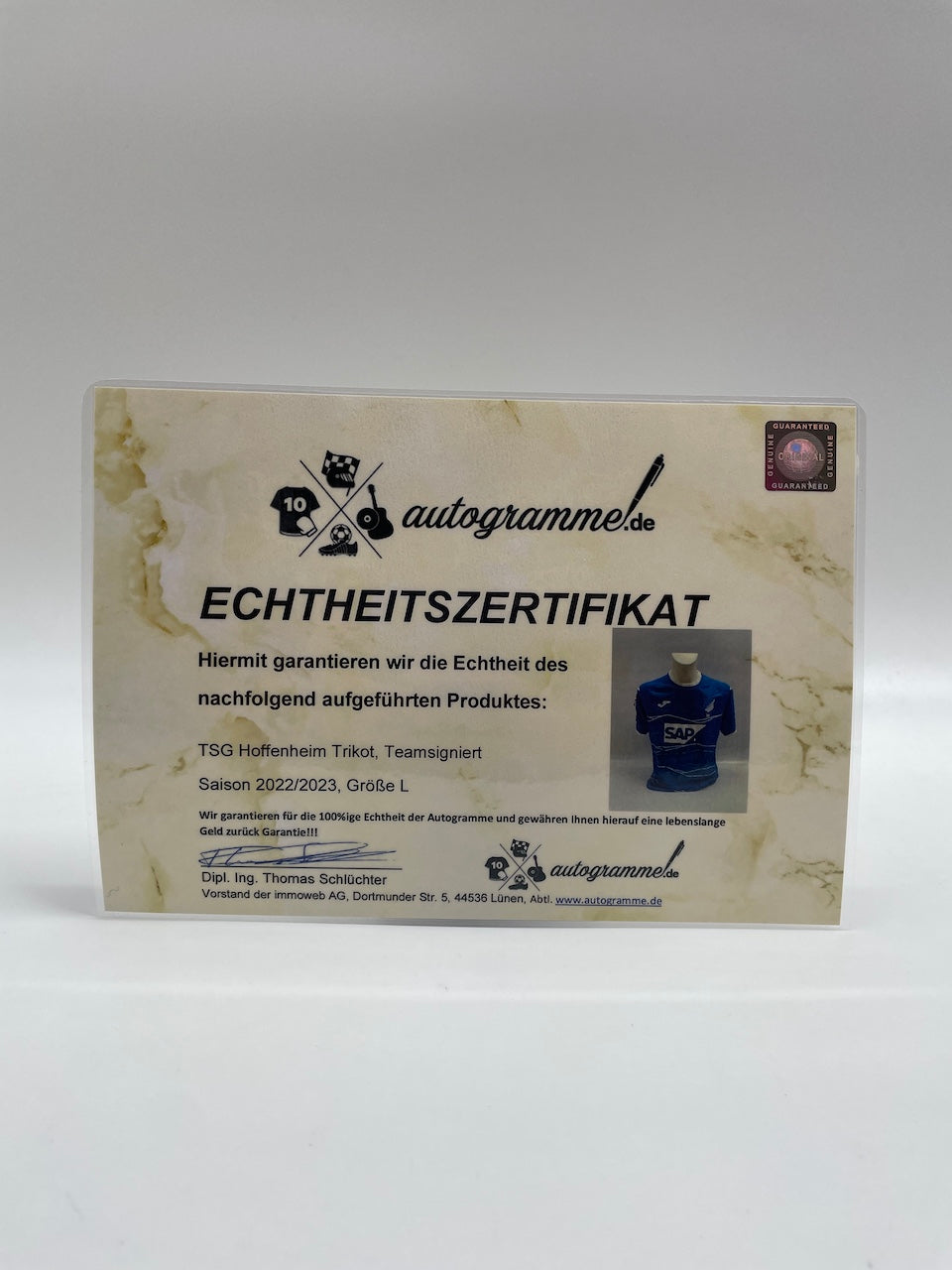 TSG Hoffenheim jersey 2022/2023 team signed autograph Bundesliga Joma TSG L