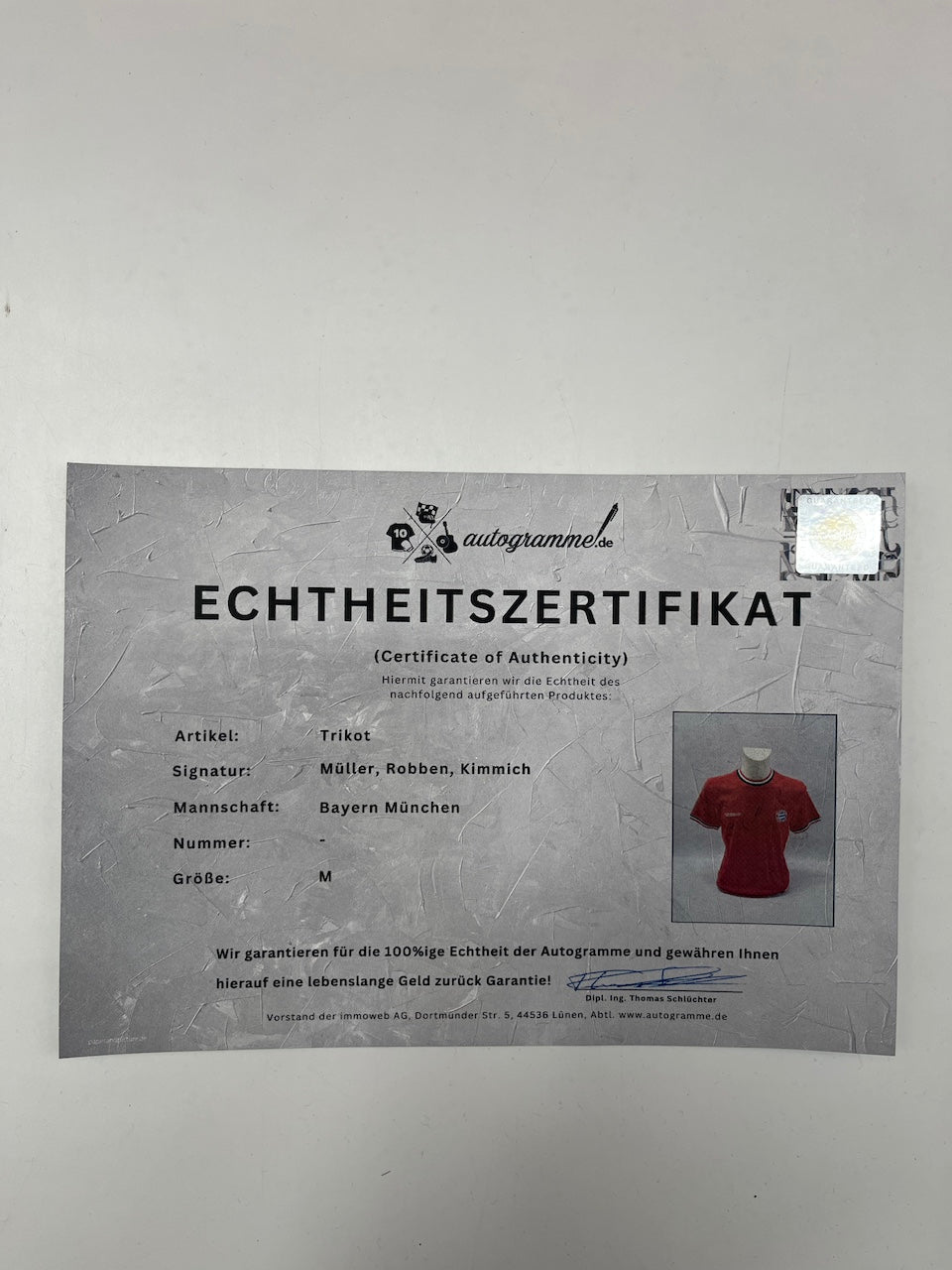 Bayern München T-Shirt Robben, Müller, Kimmich signiert Autogramm FCB M