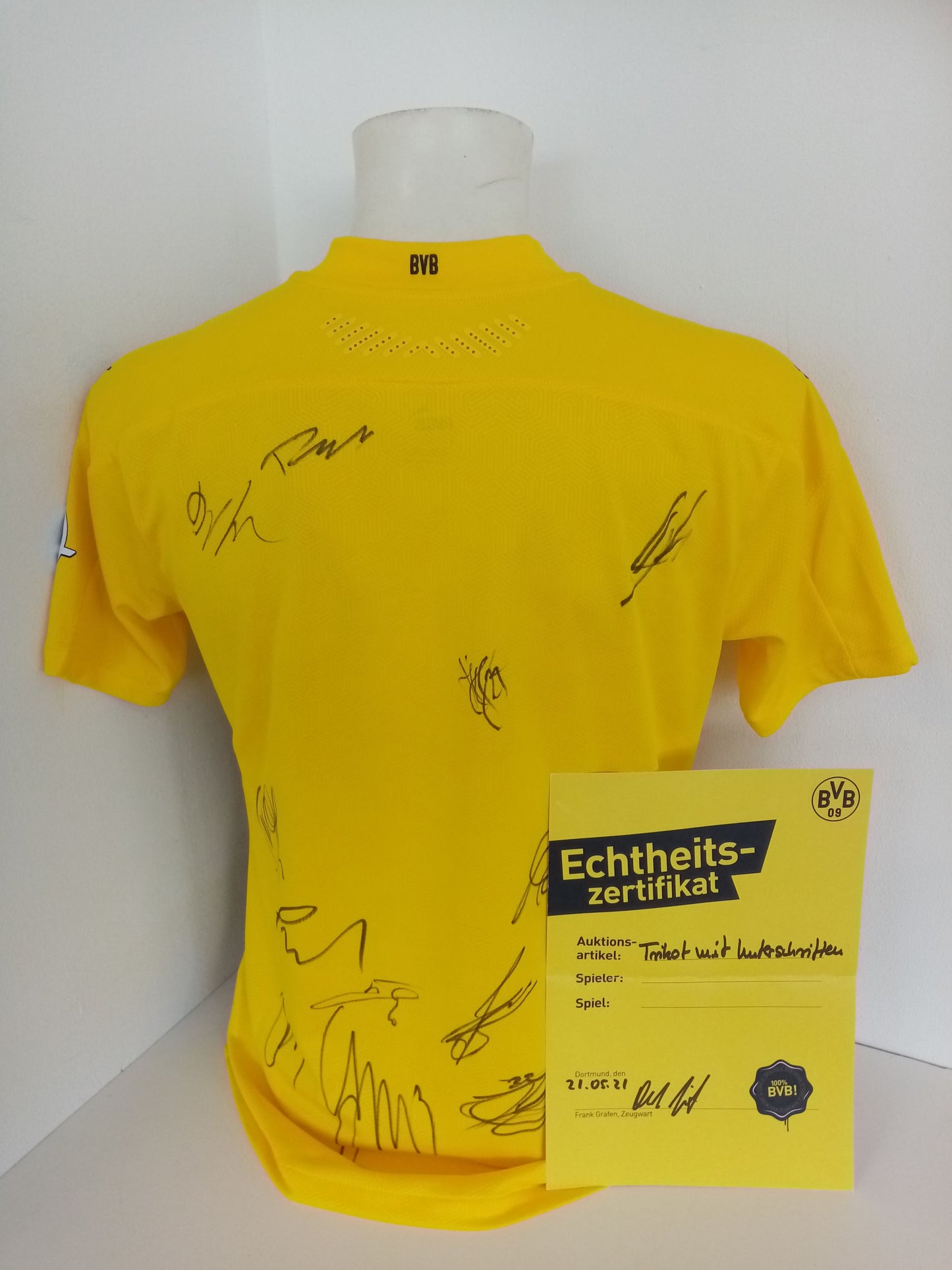 BVB Authentic Trikot 2020/2021 Teamsigniert Borussia Dortmund COA Puma M