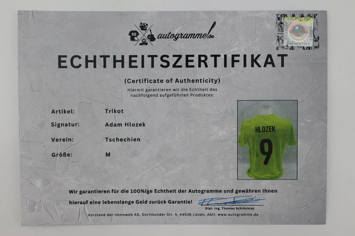 Tschechien 2020 Trikot Adam Hlozek signiert COA Autogramm neu M