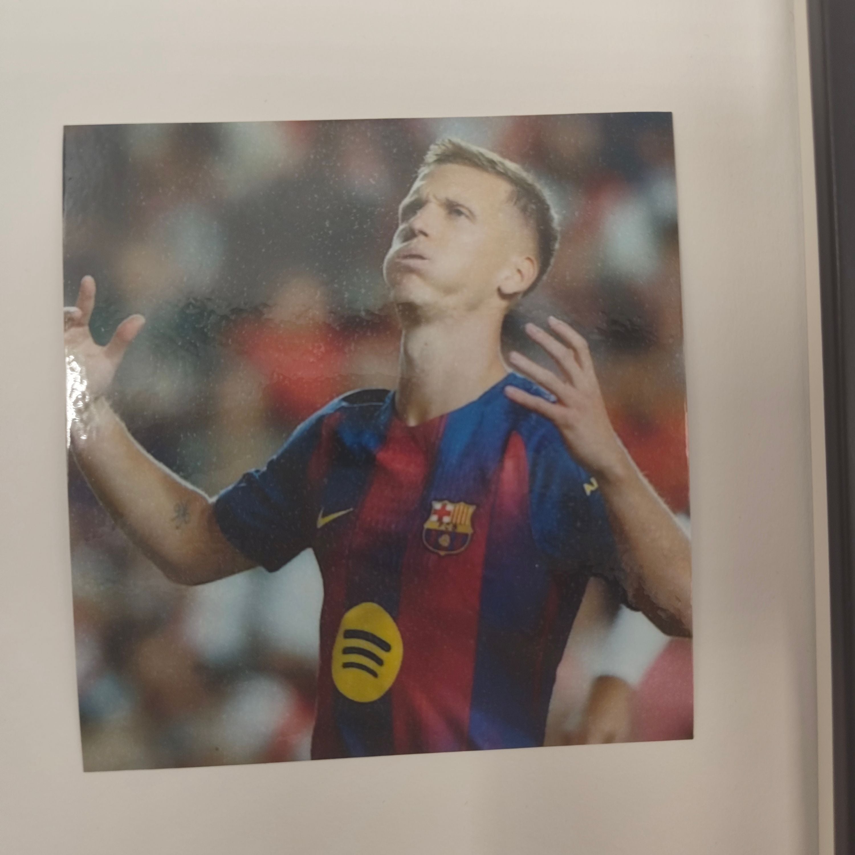 Kapitänsbinde Dani Olmo signiert im Rahmen Spanien Autogramm