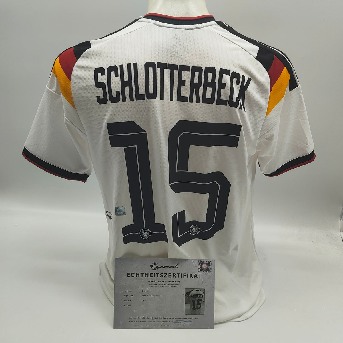 DFB Trikot WM 2026 Nico Schlotterbeck signiert Autogramme Adidas COA neu L