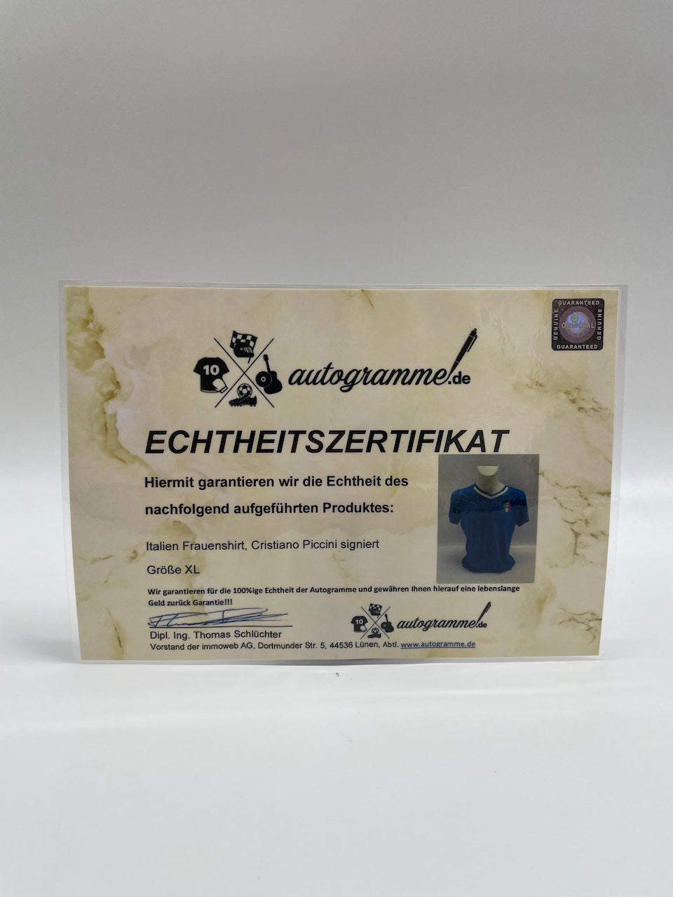 Italien Damenshirt Cristiano Piccini signiert Autogramm Puma neu XL