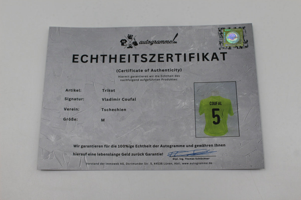 Tschechien 2020 Trikot Vladimir Coufal signiert COA Autogramm neu M