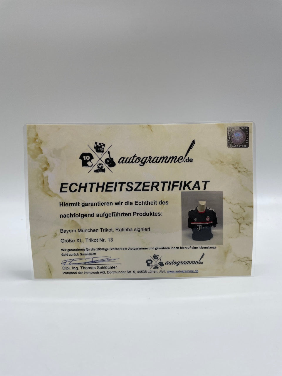 Bayern München Trikot Rafinha signiert Autogramme Adidas COA XL