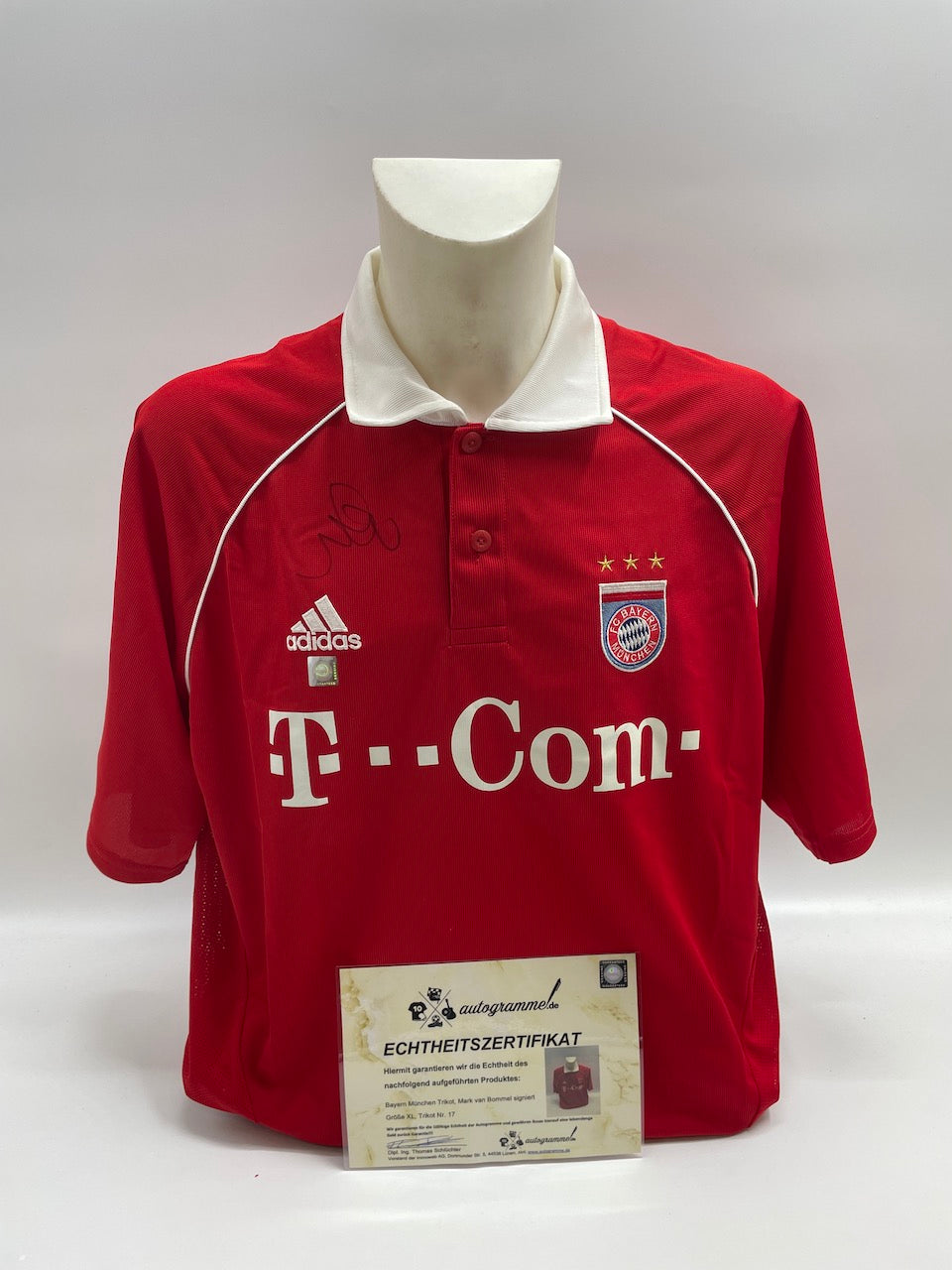 Bayern Munich jersey Mark van Bommel signed Adidas FCB Autogram COA XL