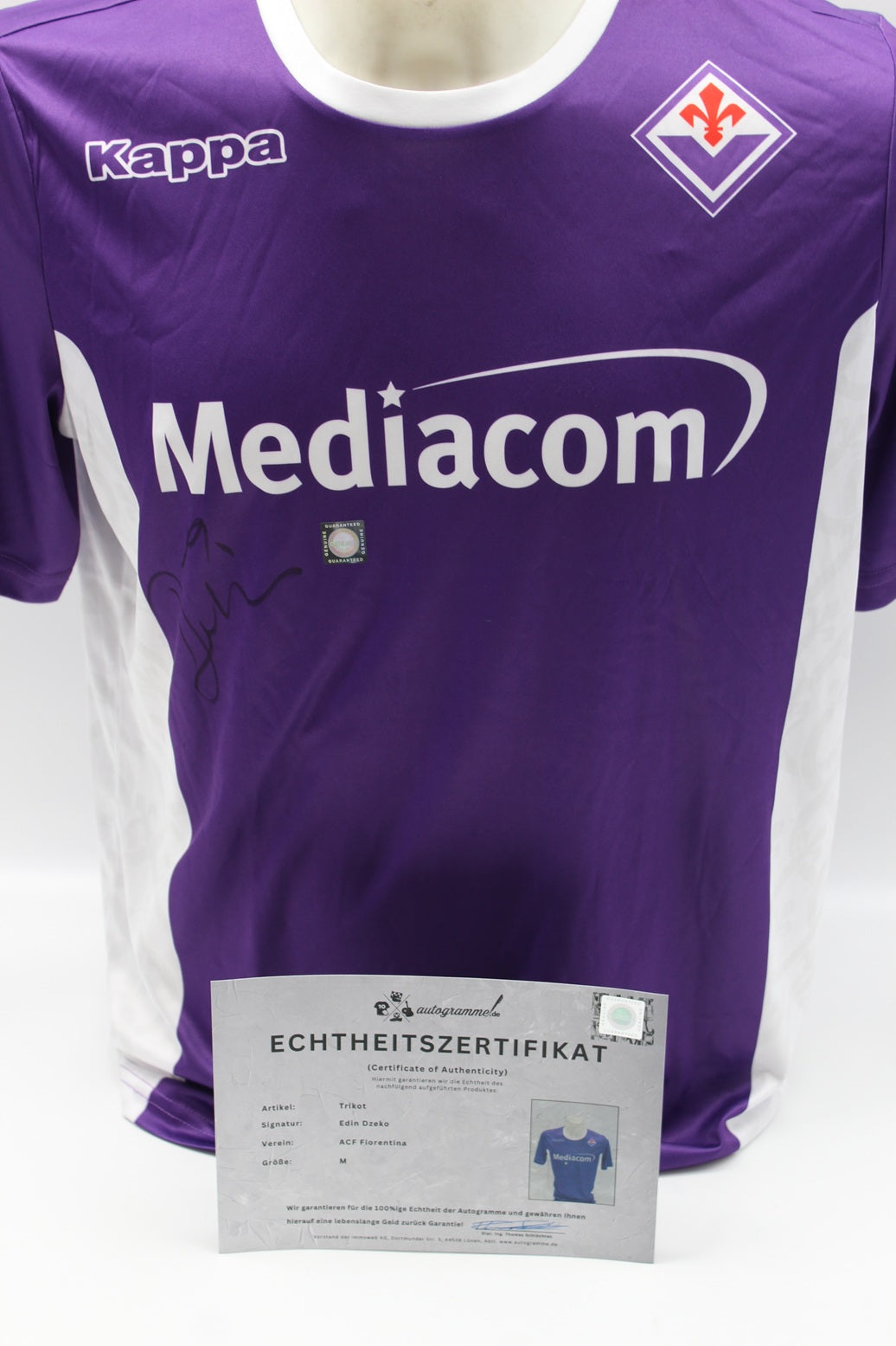 ACF Fiorentina Trikot Edin Dzeko signiert Autogramme Kappa COA M