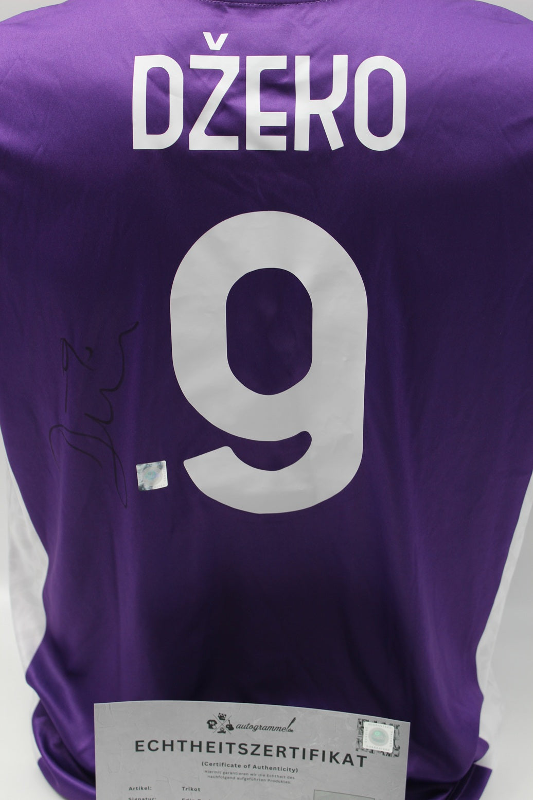 Fiorentina Trikot Edin Dzeko signiert Autogramme Kappa COA L