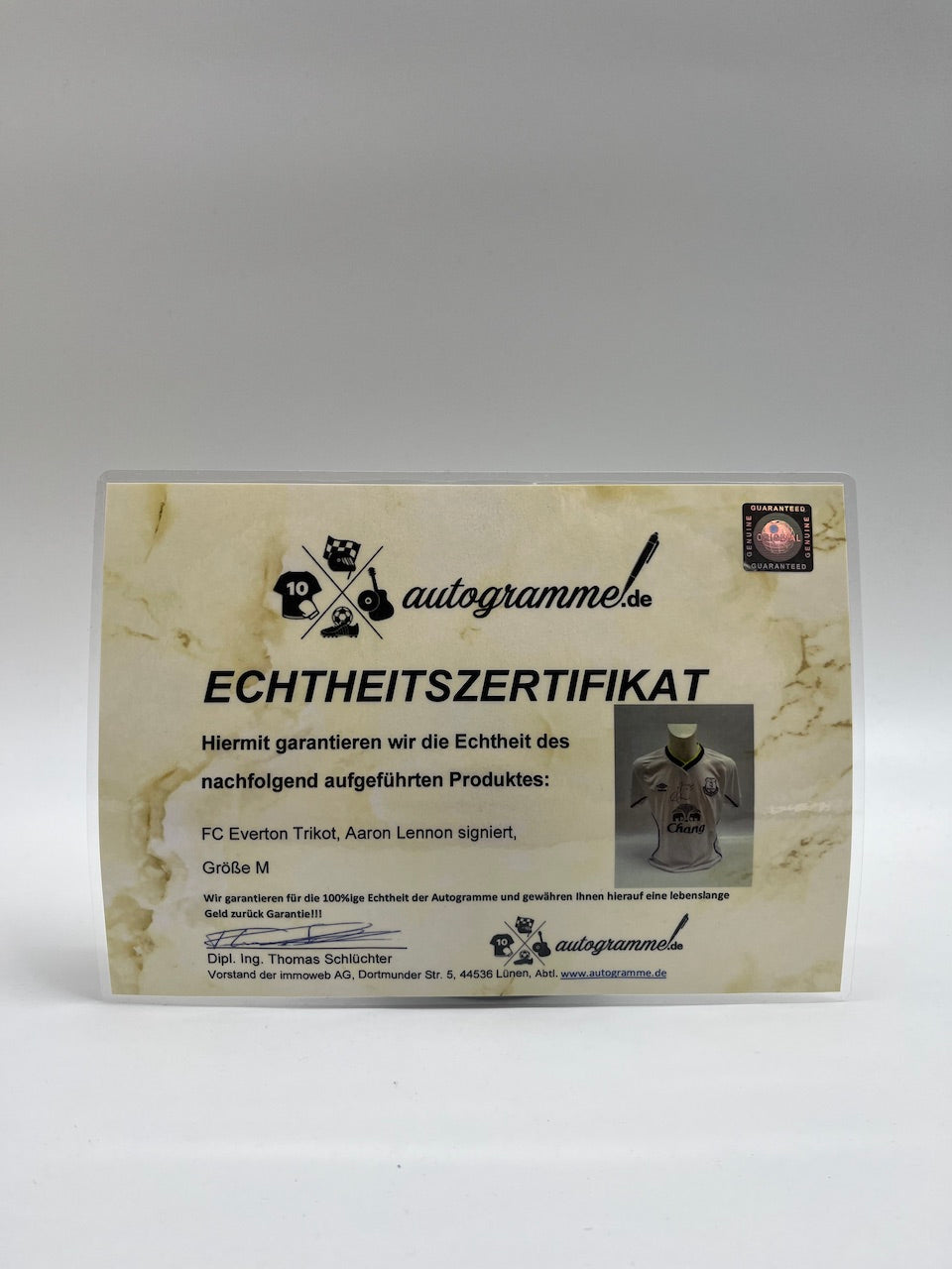 FC Everton Trikot Aaron Lennon signiert Autogramm Fußball England COA M