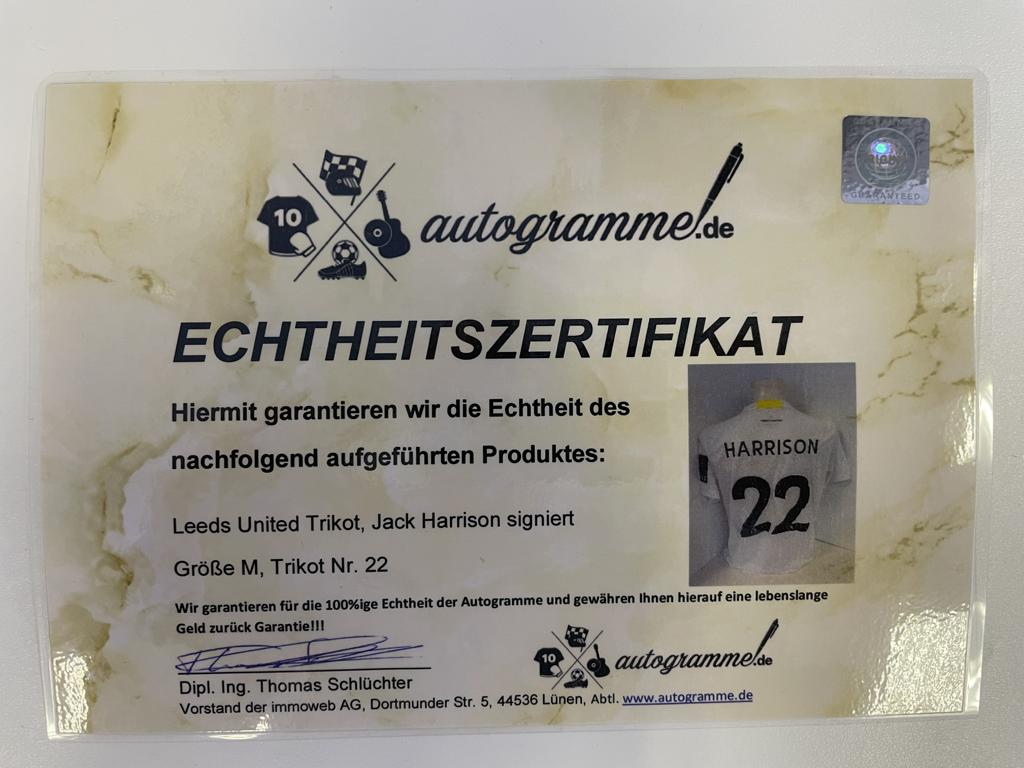 Leeds United Trikot Jack Harrison signed autograph soccer england adidas m